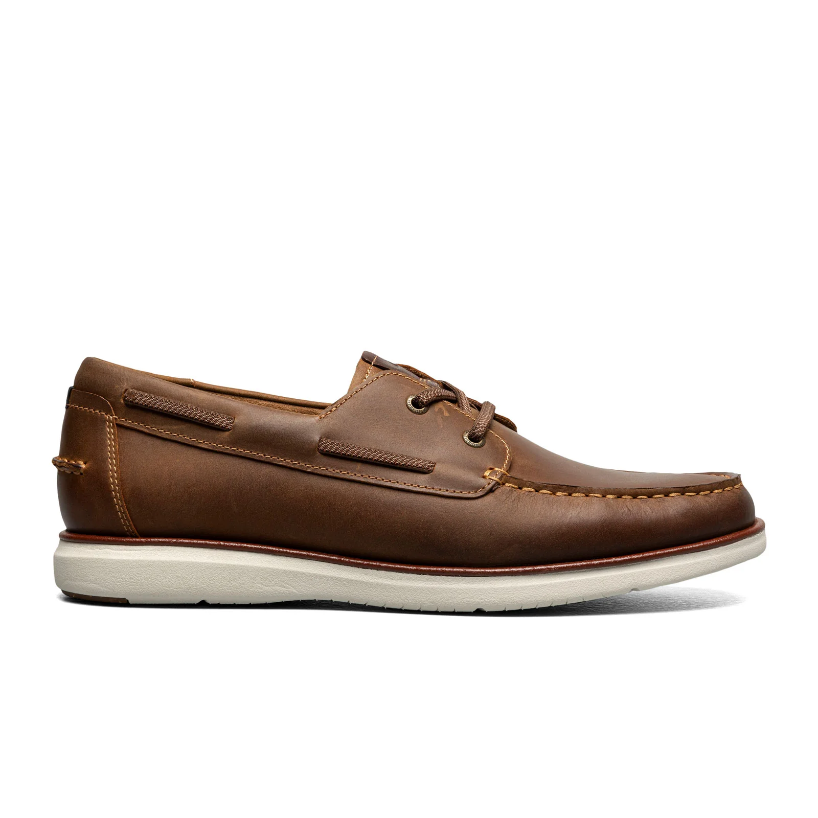 Florsheim Tropics Elastic Lace Moc Toe Boat Shoe (Men) - Brown Crazy Horse