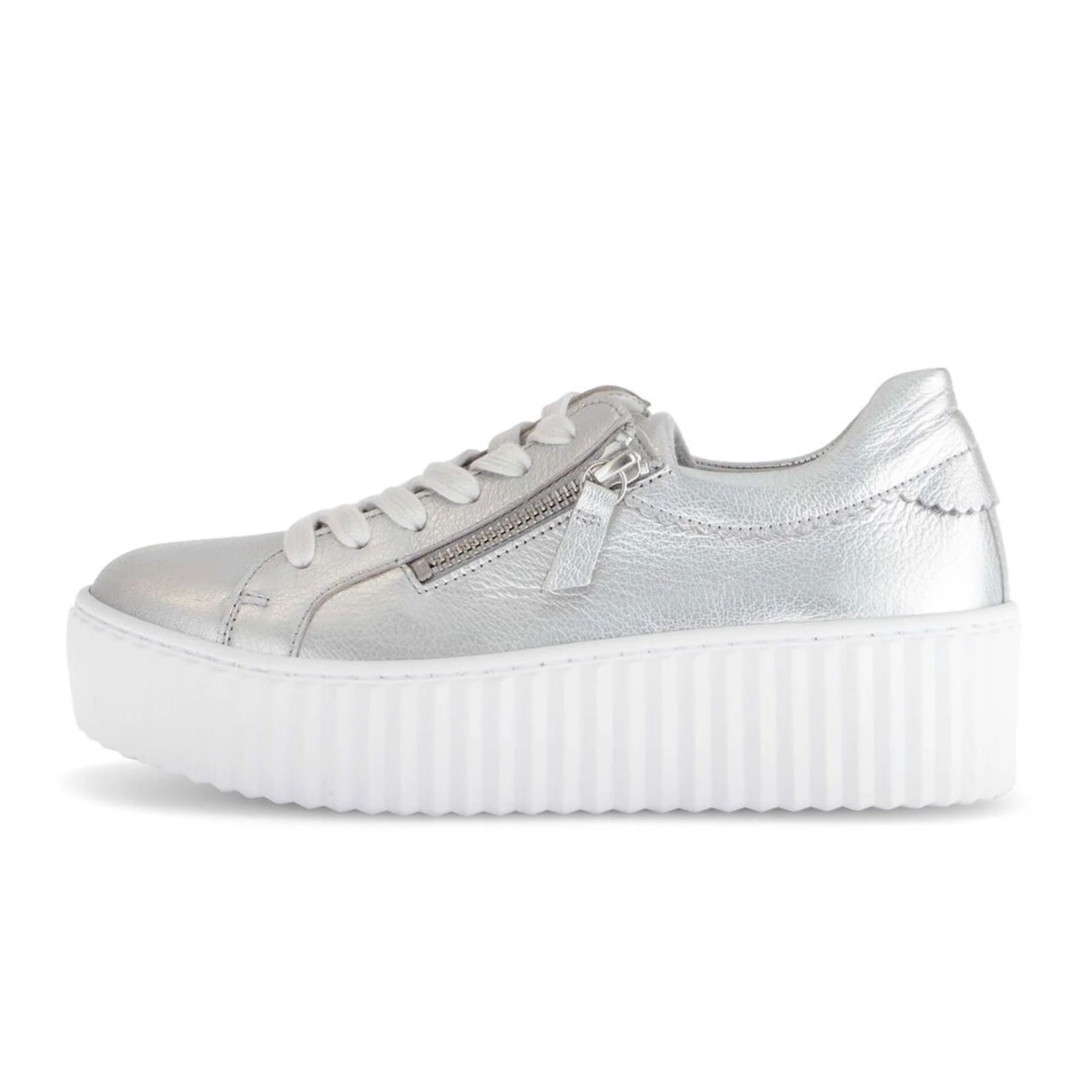 Gabor 200 Double Zip Platform Sneaker (Women) - Metal Cervo/Silber - Image 2