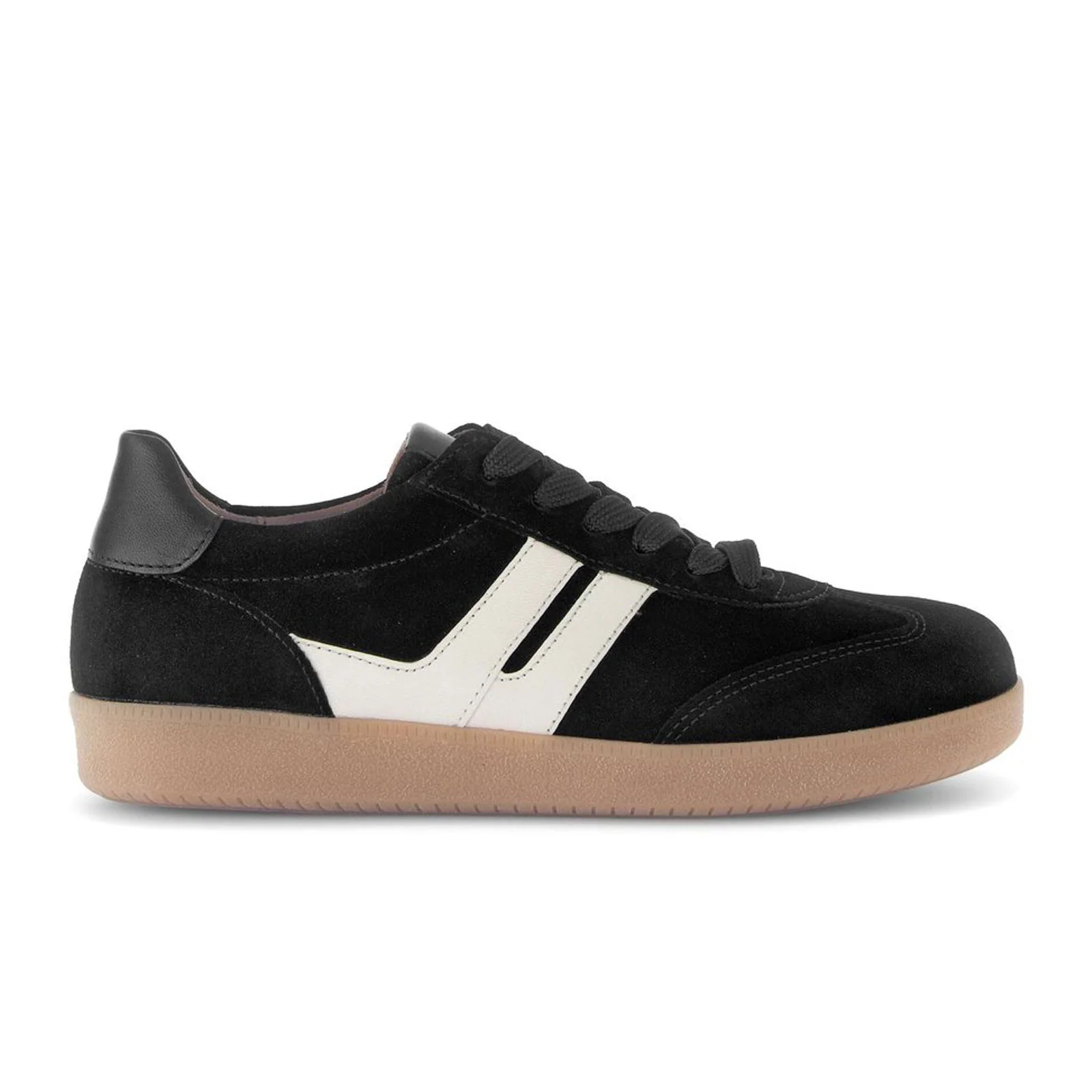 Gabor 300 Court Sneaker (Women) - Black Leather/Suede