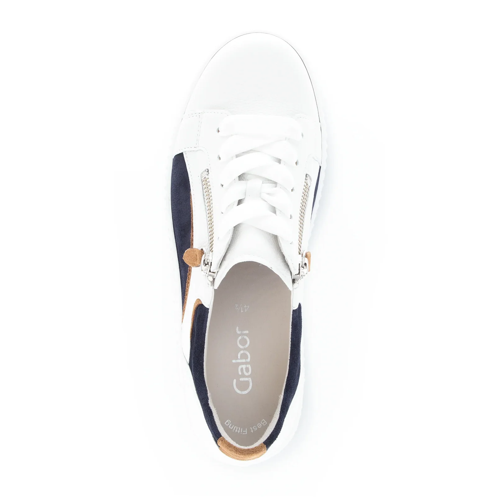 Gabor 330 Double Zip Sneaker (Women) - White/Marine Lion - Image 3