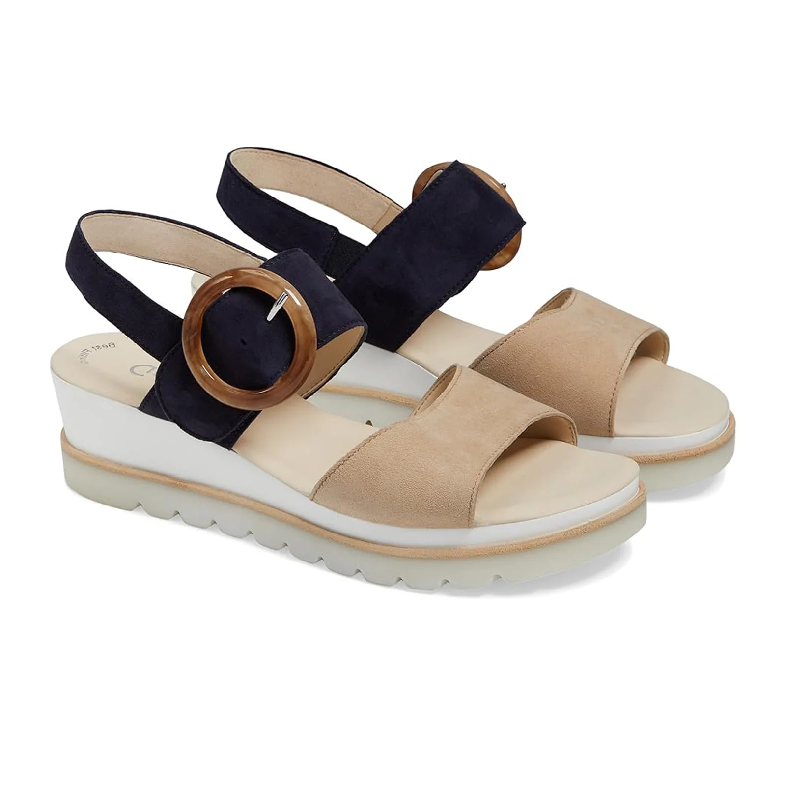 Gabor 645 Slingback Platform Wedge Sandal (Women) - Caramel/Atlantic - Image 3
