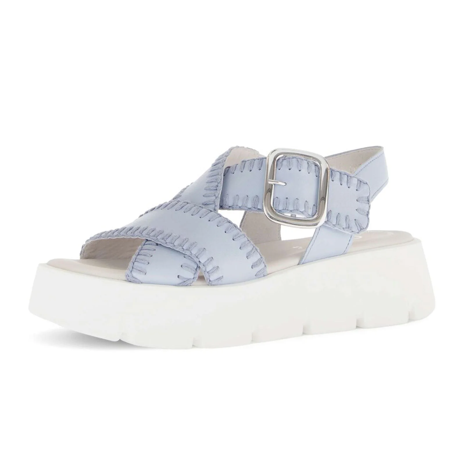 Gabor 751 Stitch Platform Backstrap Sandal (Women) - Caspian Nappa/Sky - Image 3