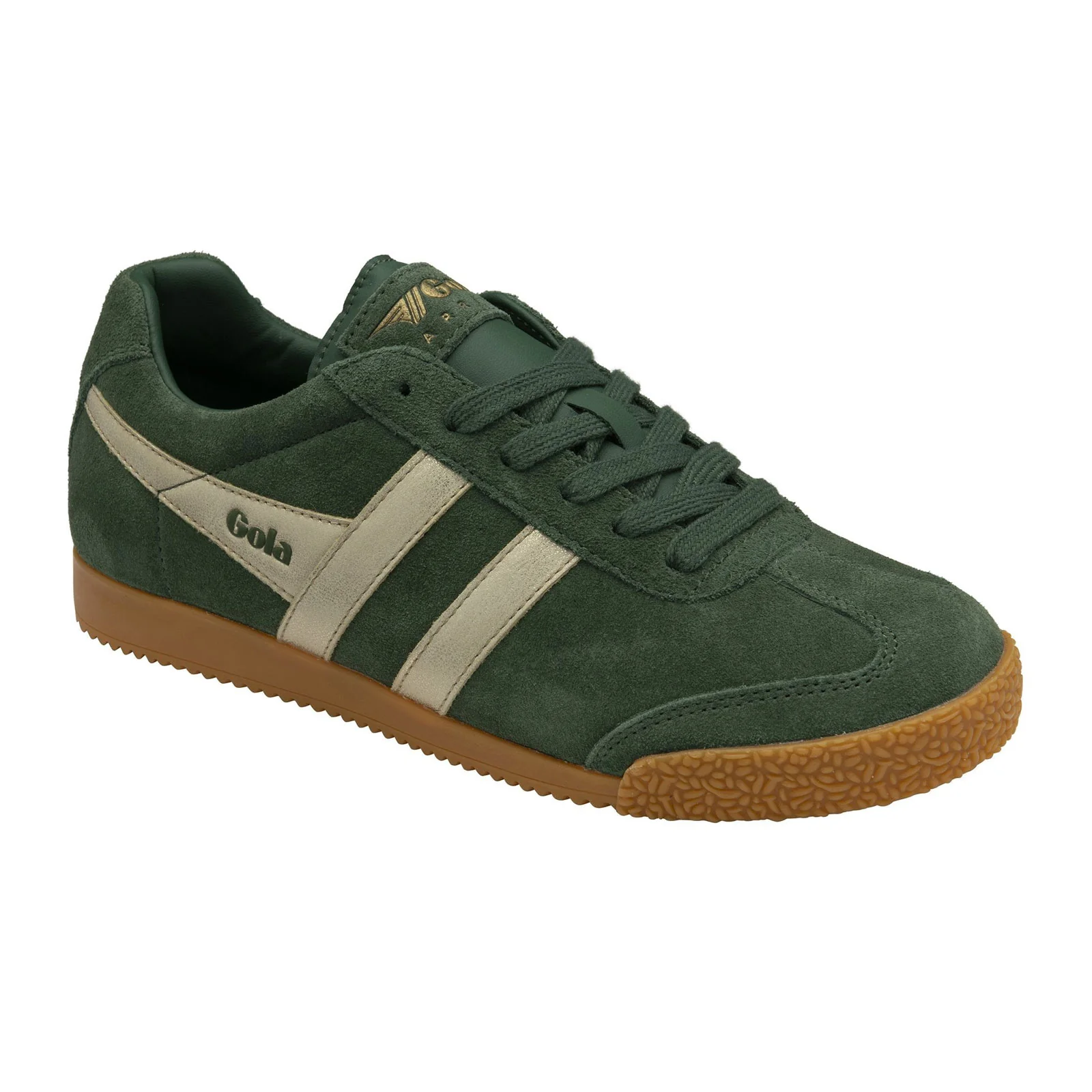 Gola Harrier Mirror Sneaker (Women) - Evergreen/Gold/Gum - Image 2