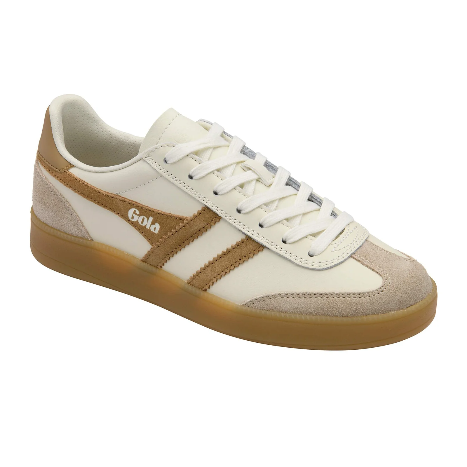 Gola Viper Leather Sneaker (Women) - Off White/Bone/Light Caramel/Gum - Image 2