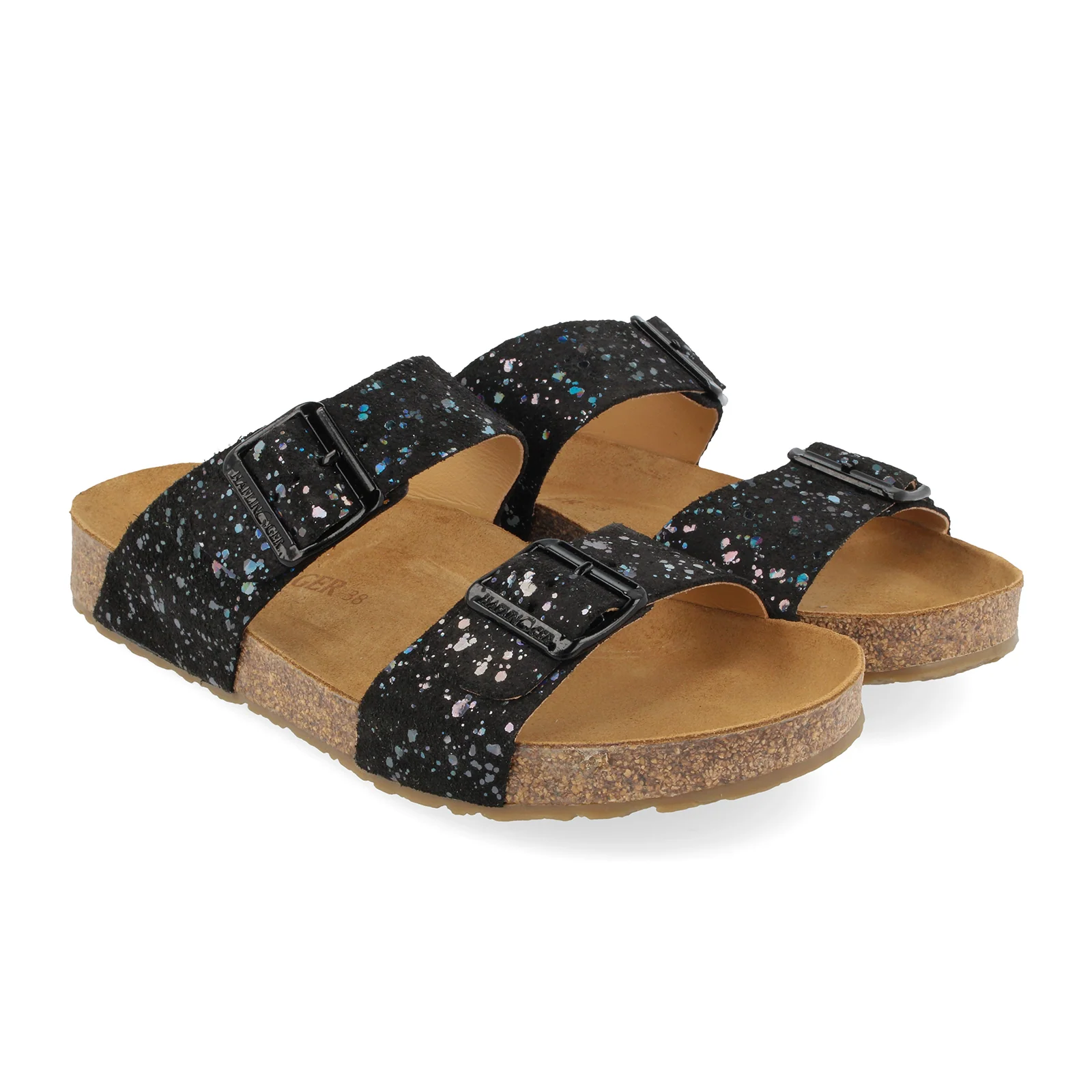 Haflinger Andrea Slide Sandal (Women) - Black Speckle