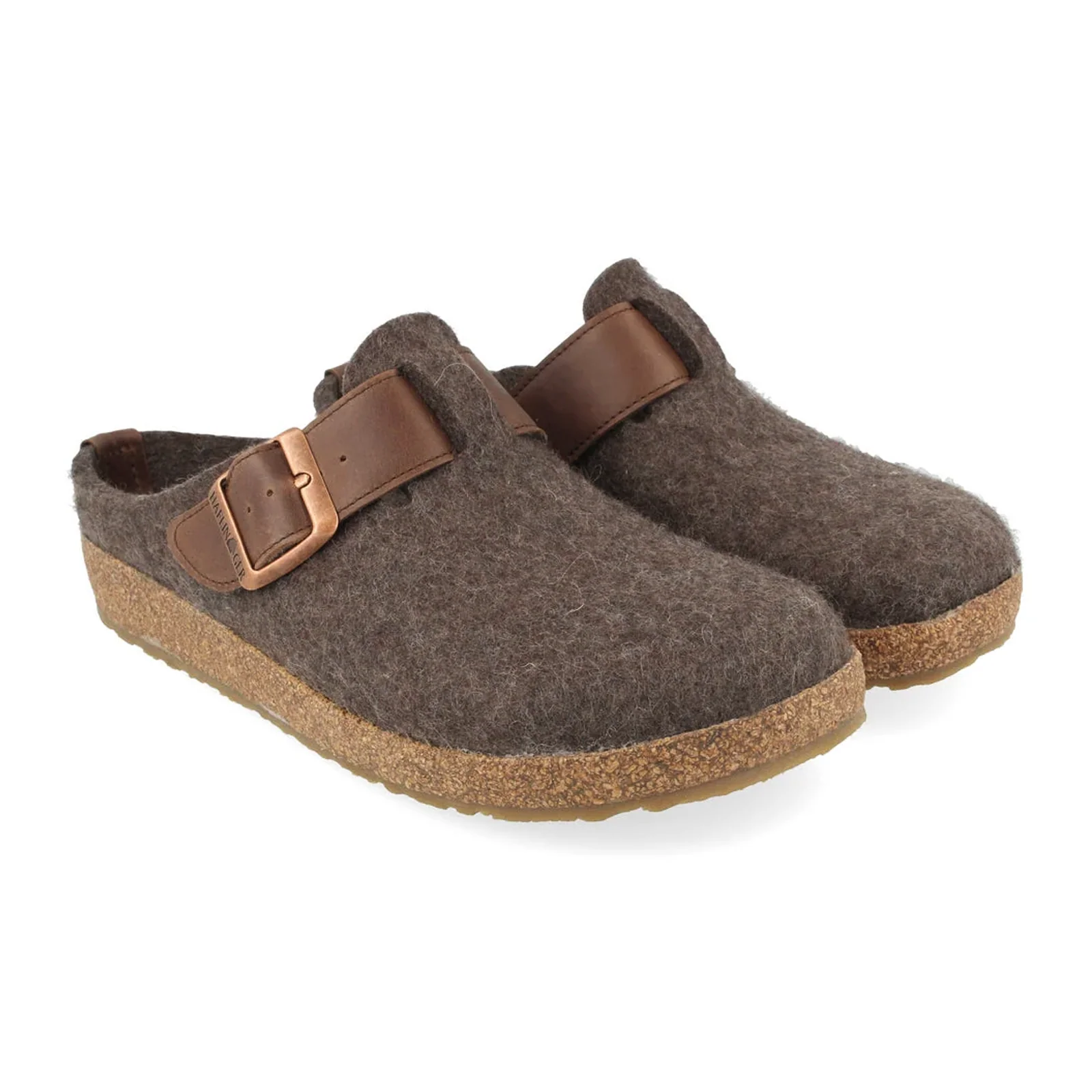Haflinger Buckle Clog (Unisex) - Smokey Brown