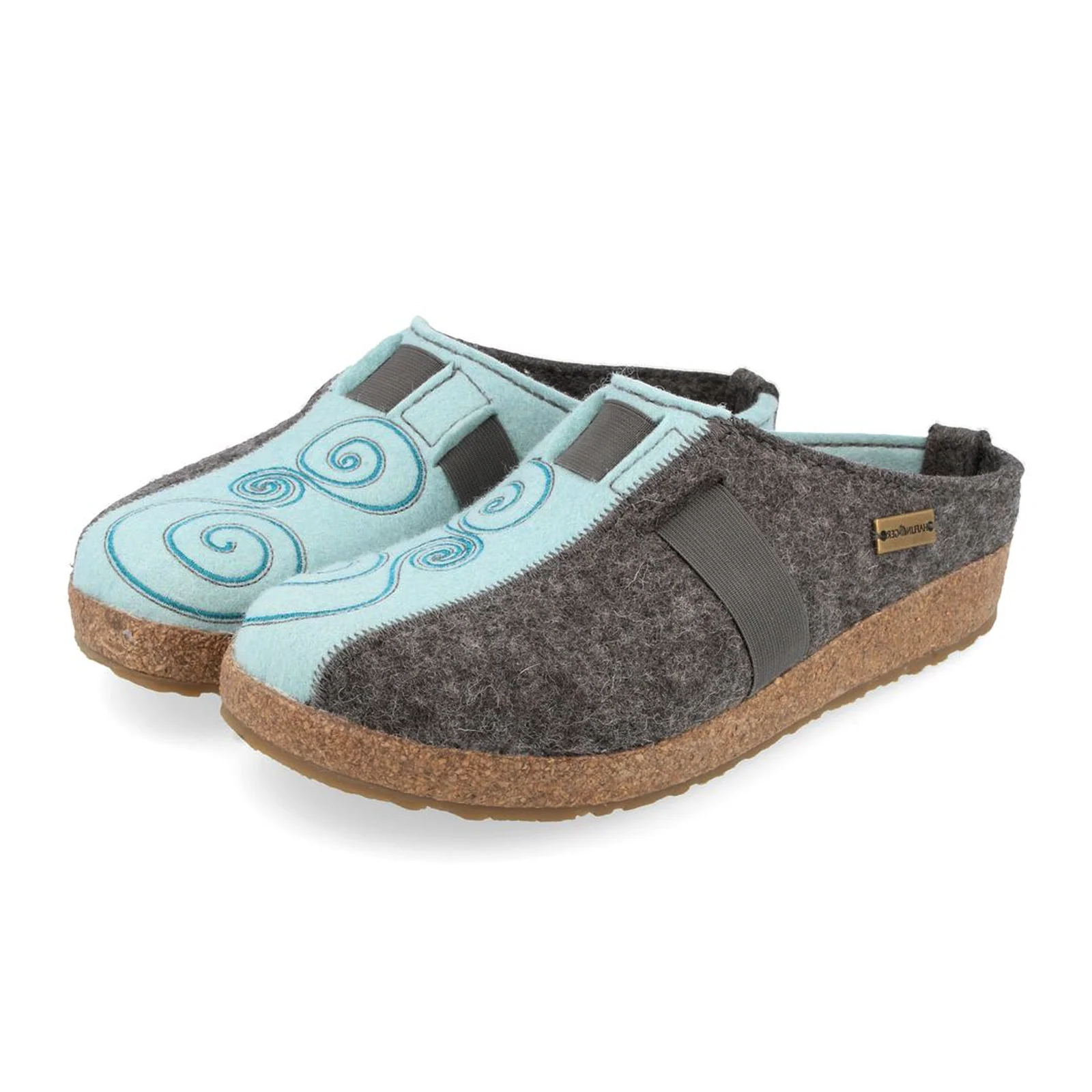 Haflinger Magic Clog (Women) - Grey/Aqua - Image 2