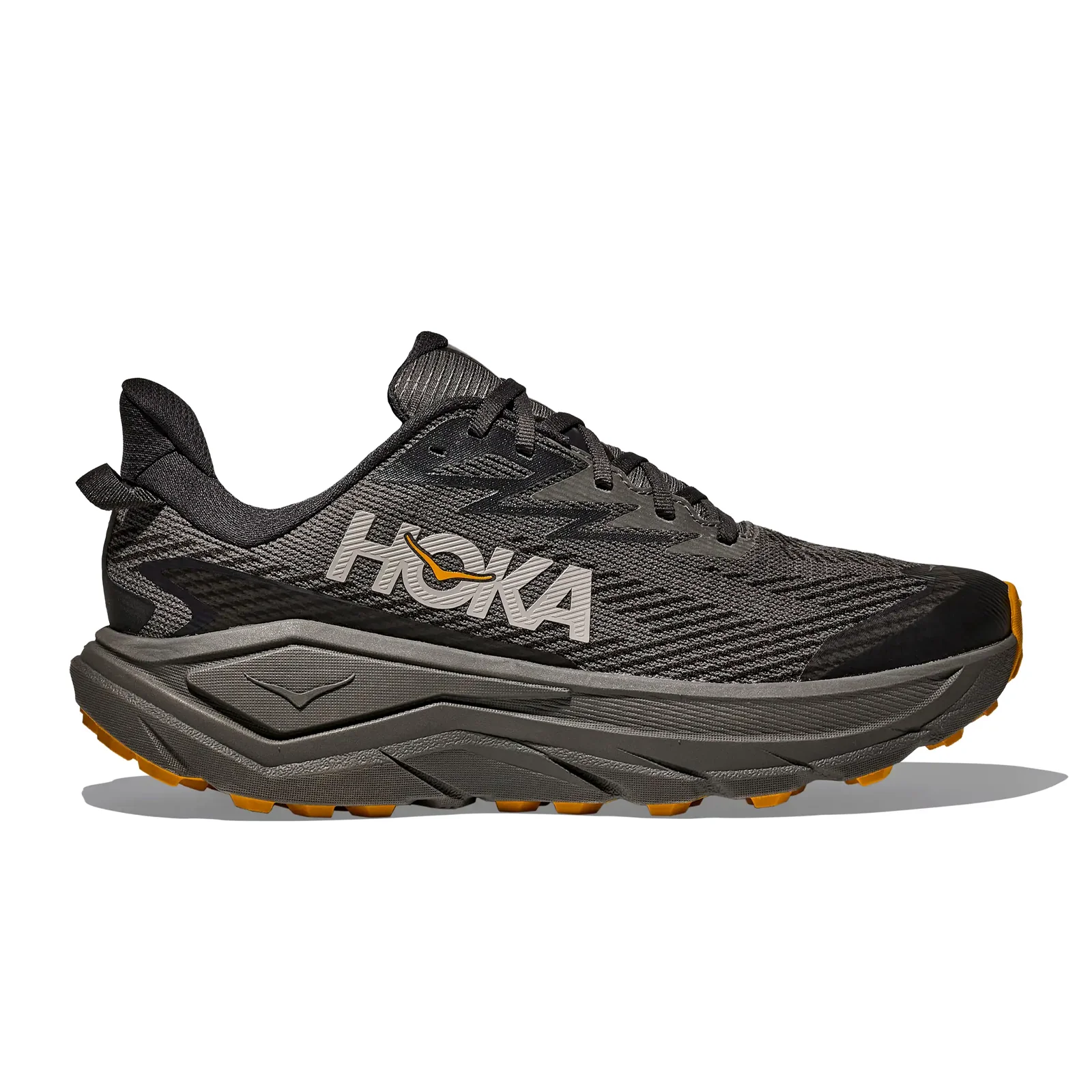 Hoka Challenger 8 GTX Trail Running Shoe (Men) - Asphalt Grey/Varsity Yellow