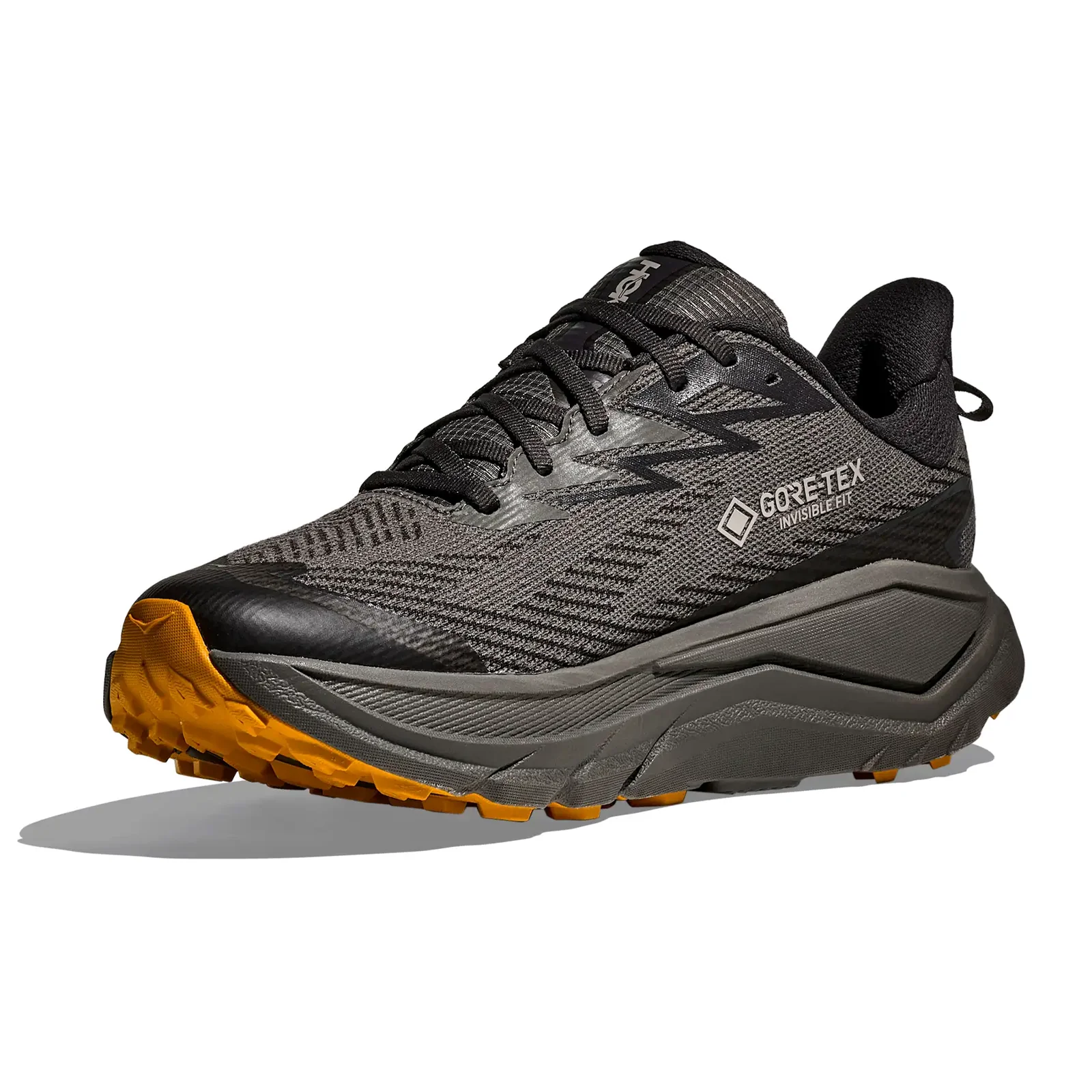 Hoka Challenger 8 GTX Trail Running Shoe (Men) - Asphalt Grey/Varsity Yellow - Image 2