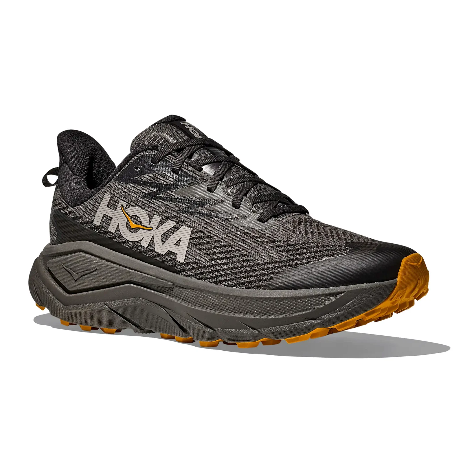 Hoka Challenger 8 GTX Trail Running Shoe (Men) - Asphalt Grey/Varsity Yellow - Image 3