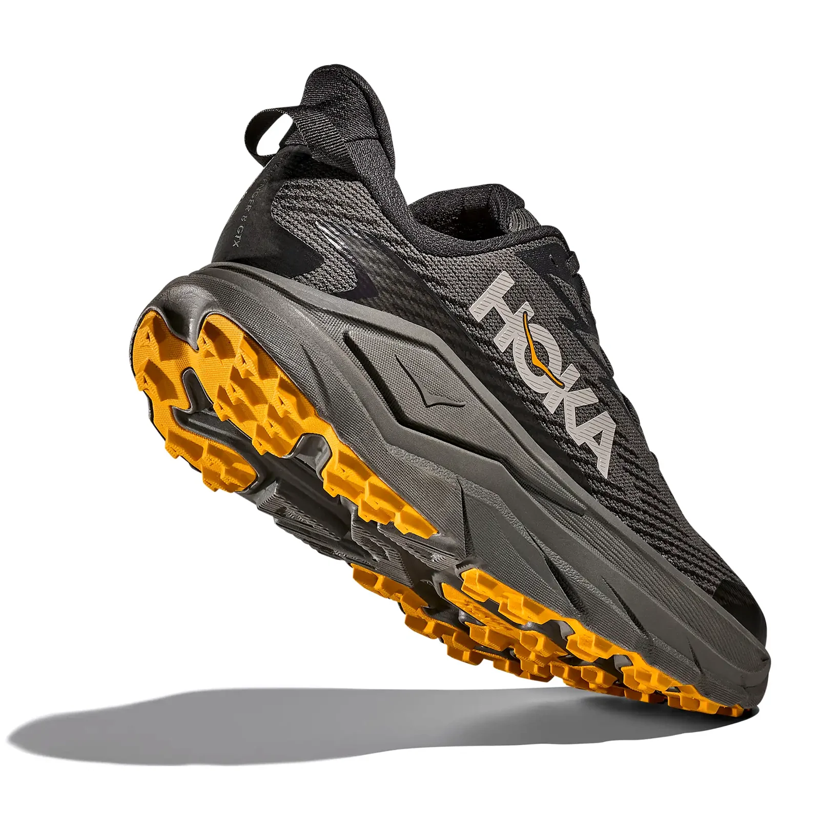Hoka Challenger 8 GTX Trail Running Shoe (Men) - Asphalt Grey/Varsity Yellow - Image 4