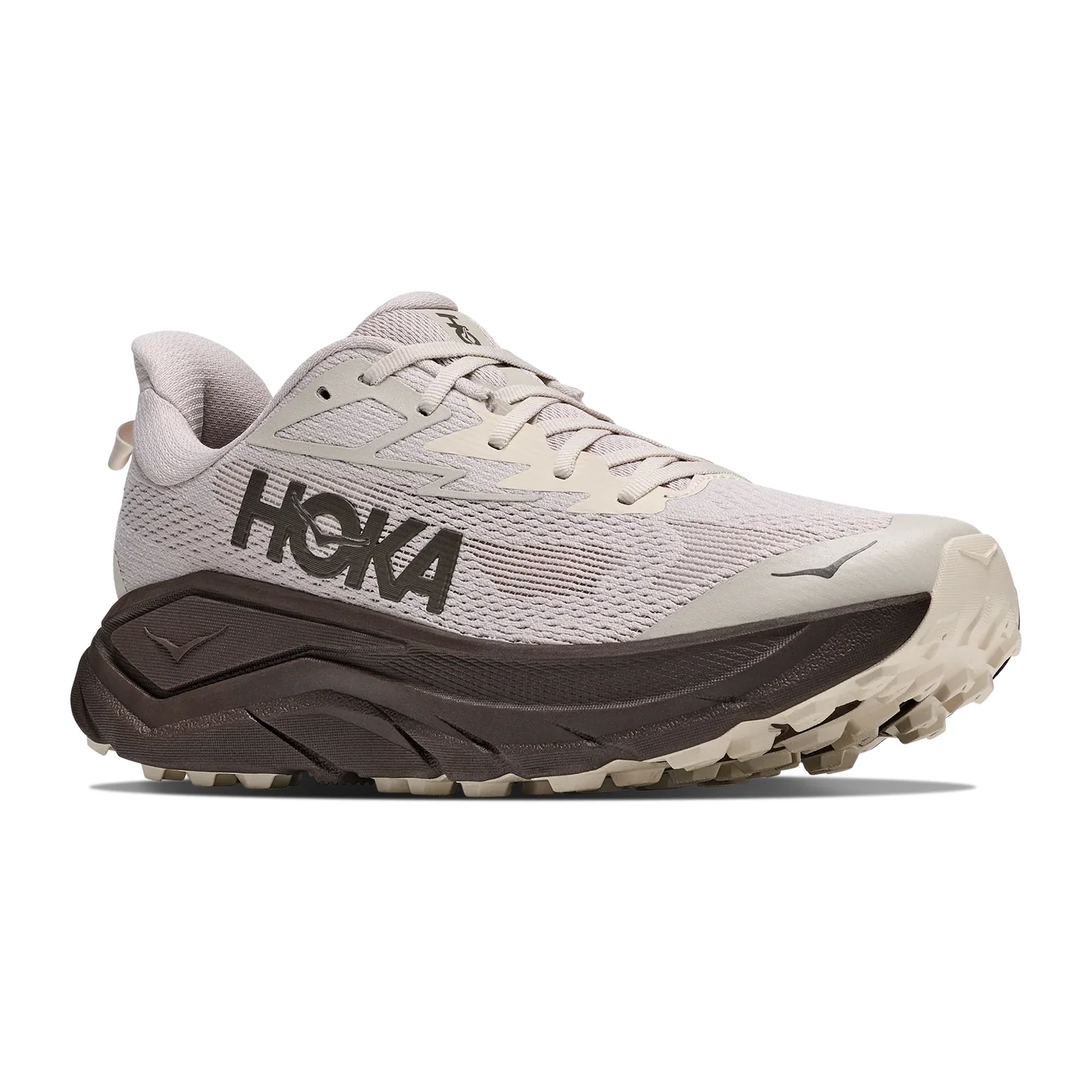 Hoka Challenger 8 Trail Running Shoe (Men) - River Rock Grey/Cast Iron - Image 3