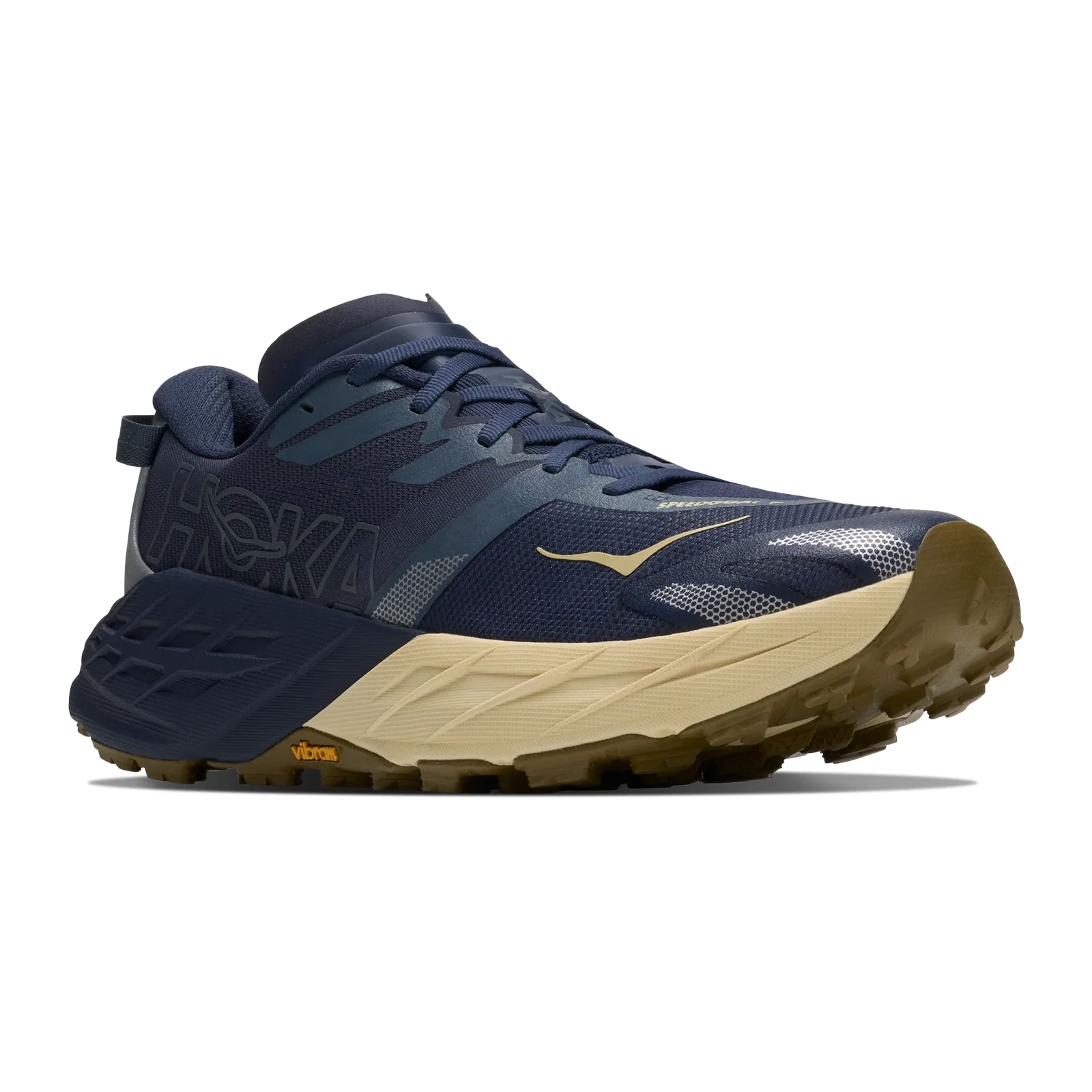 Hoka Speedgoat 7 Trail Running Shoe (Men) - Varsity Navy/Barley Flour - Image 3