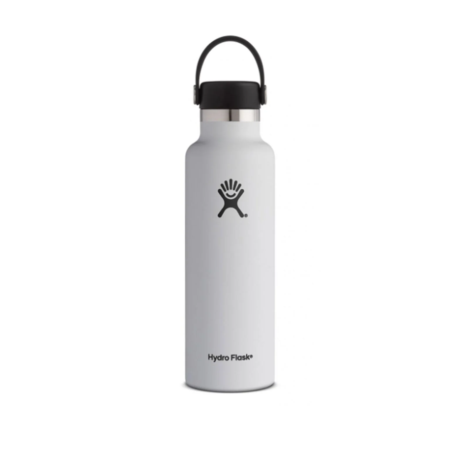 HydroFlask Standard Mouth Water Bottle with Flex Cap 21 oz - White