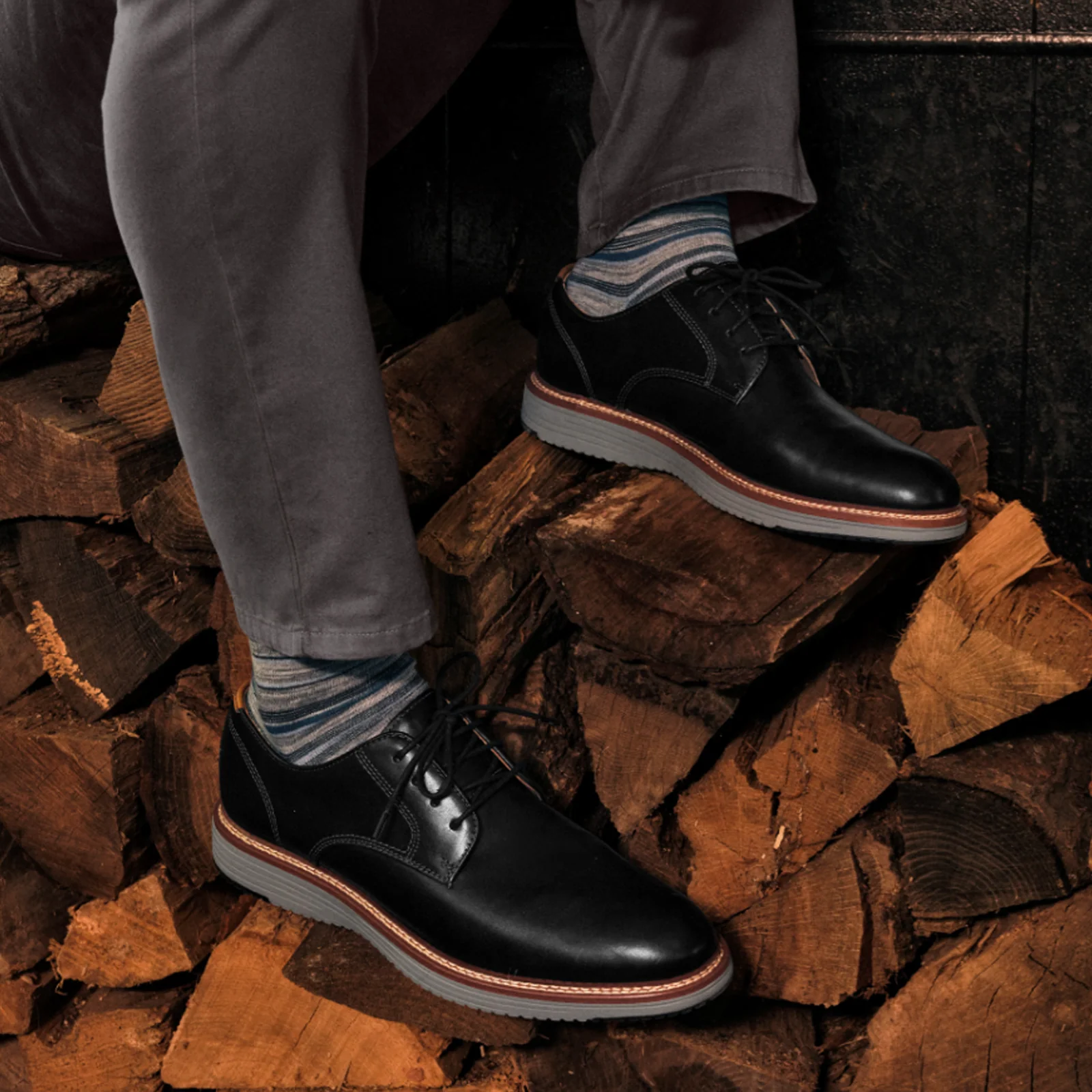 Johnston & Murphy Upton Plain Toe Oxford (Men) - Black Full Grain - Image 6
