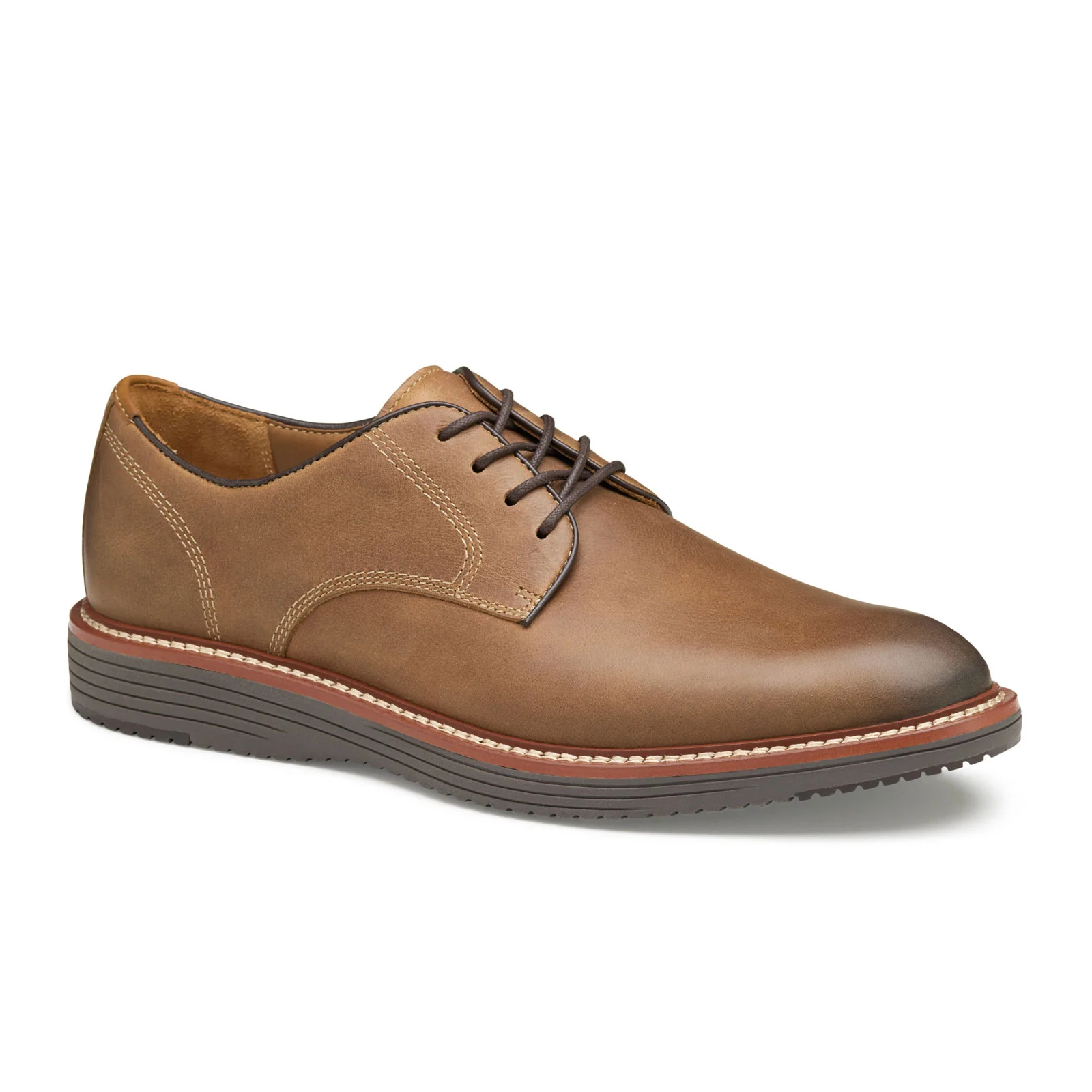 Johnston & Murphy Upton Plain Toe Oxford (Men) - Tan Oiled Full Grain - Image 2