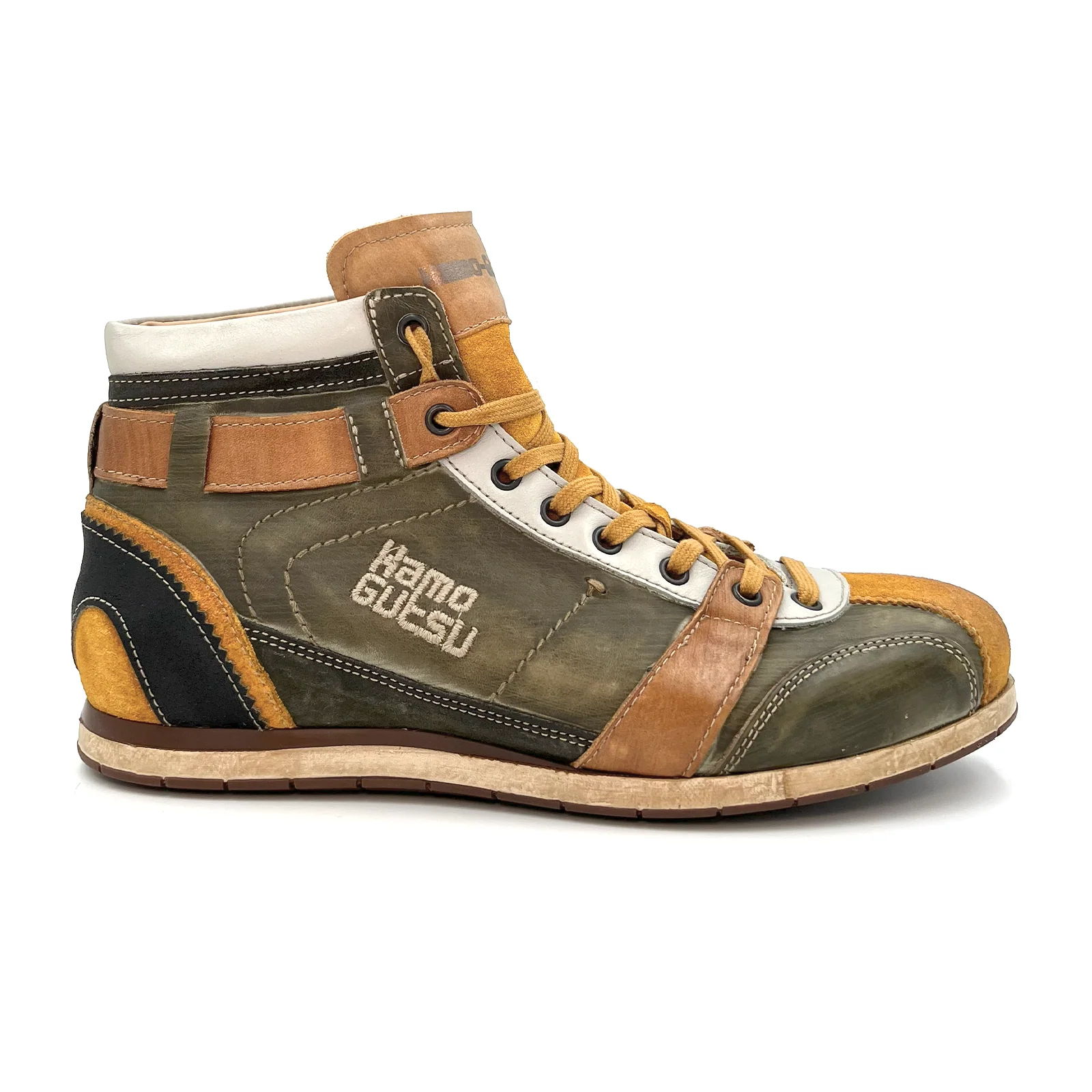 Kamo-Gutsu TIFO 112 Mid Sneaker (Men) - Ocra/Foresta