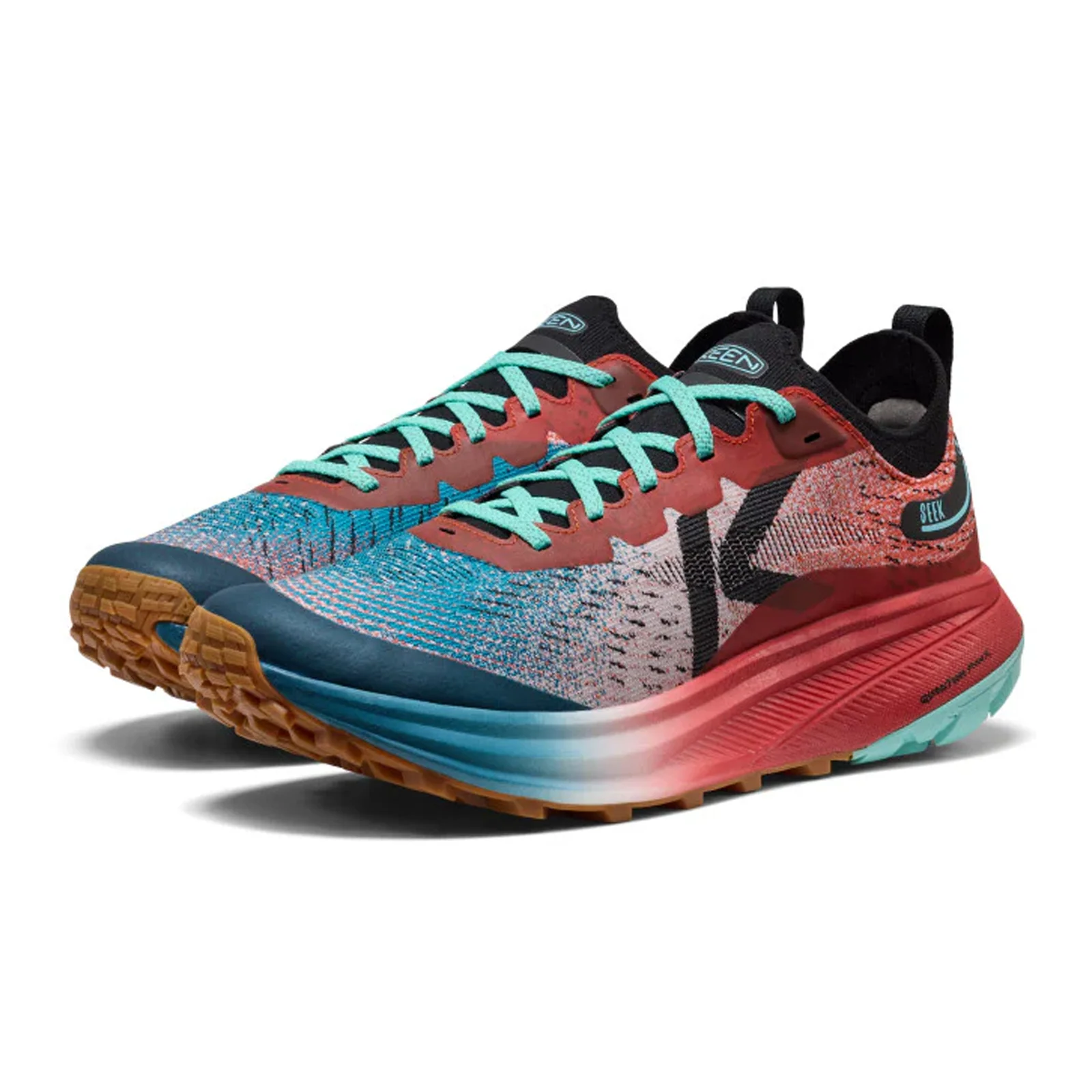Keen Seek Trail Running Shoe (Men) - Grenadine/Ocean Depths - Image 2