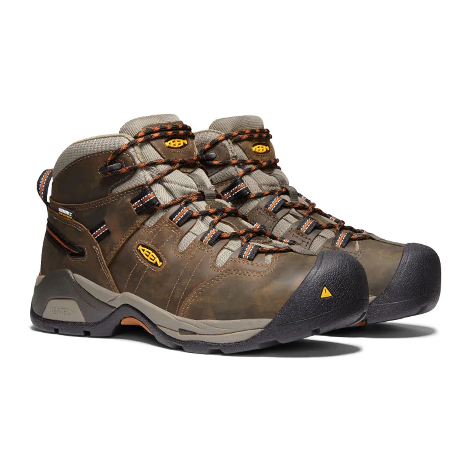 Keen Utility Detroit XT Mid Waterproof Soft Toe Work Boot (Men) - Black Olive/Leather Brown - Image 2
