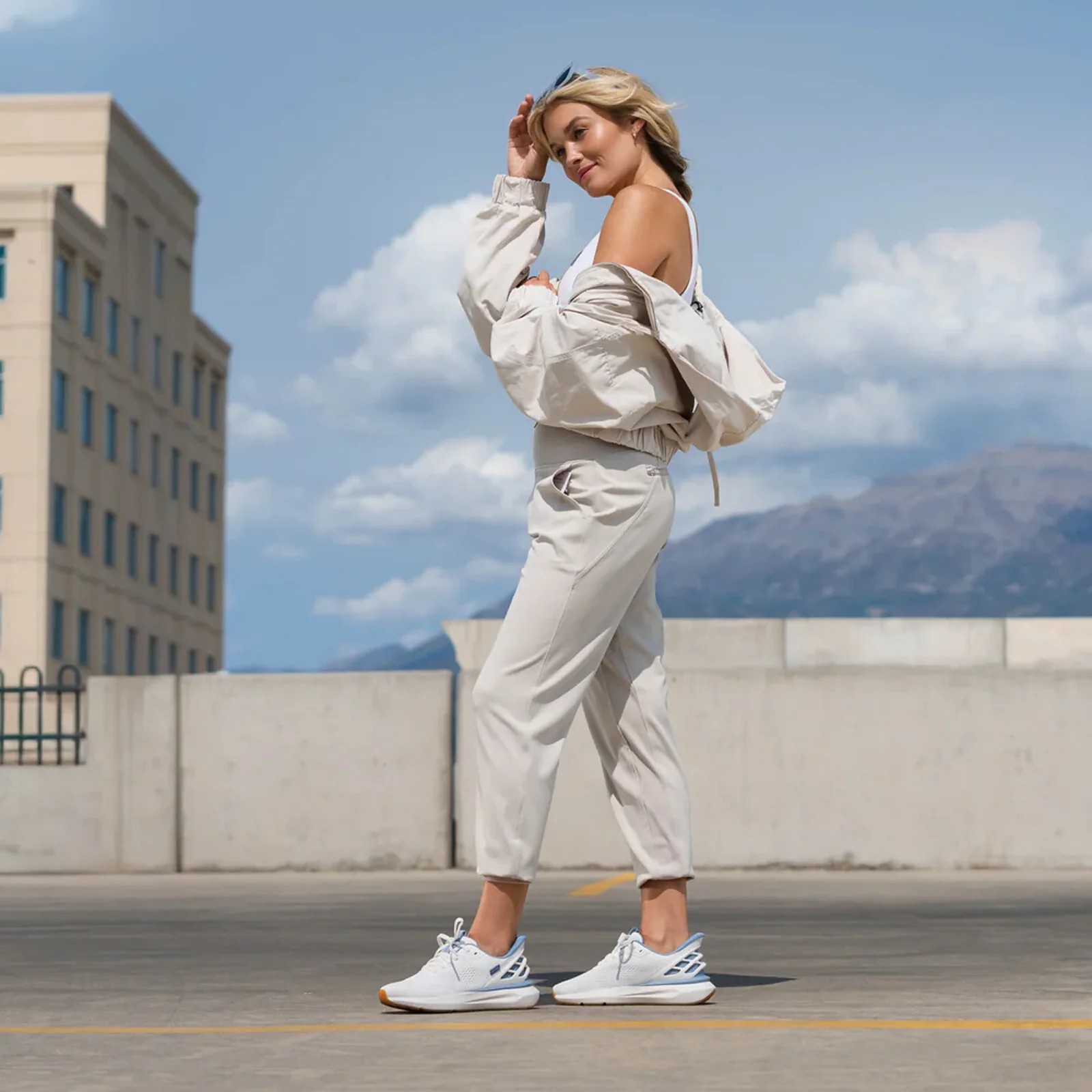 Kizik Athens 2 Sneaker (Women) - White/Soft Chambray - Image 9