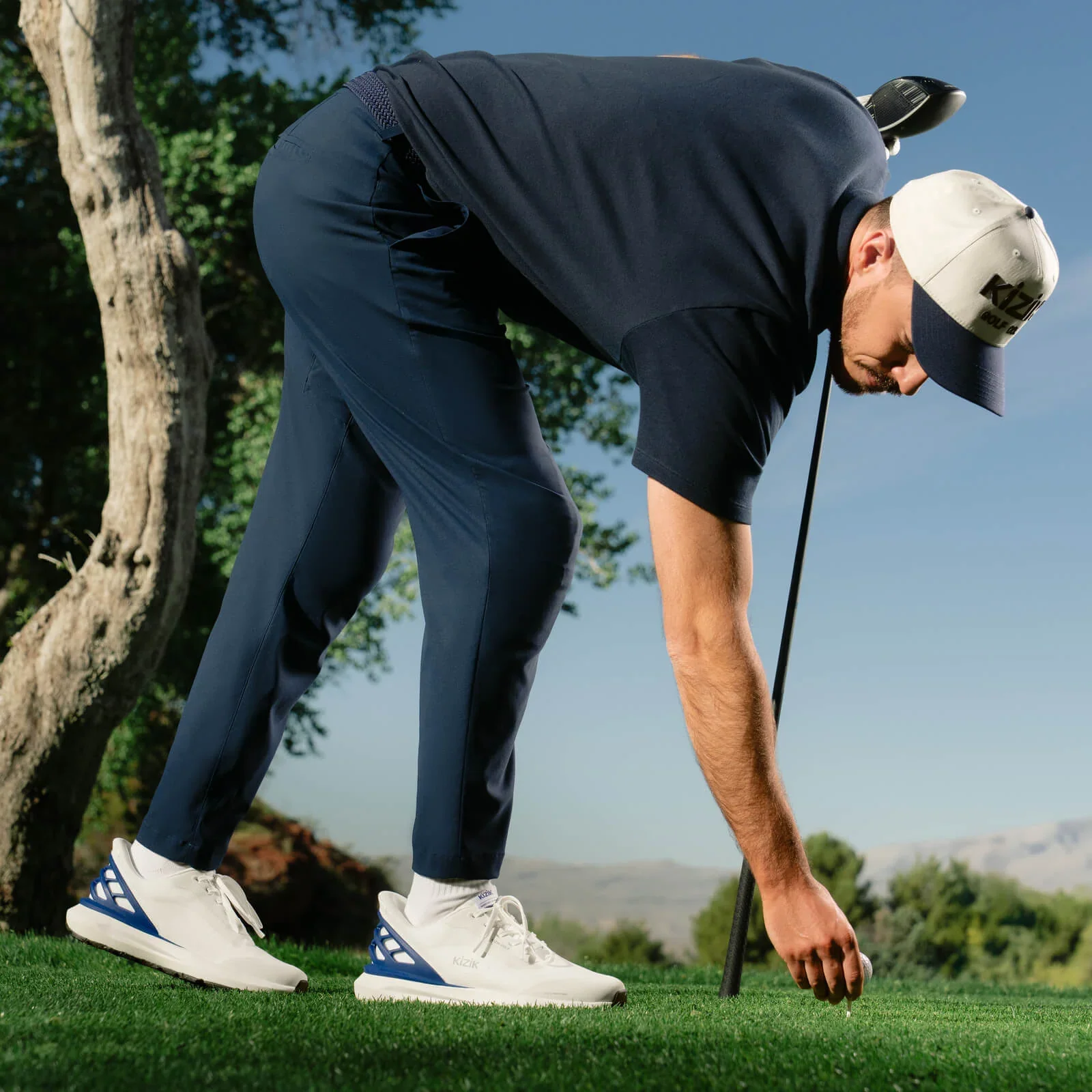 Kizik Athens Golf (Men) - White/Surf The Web - Image 8
