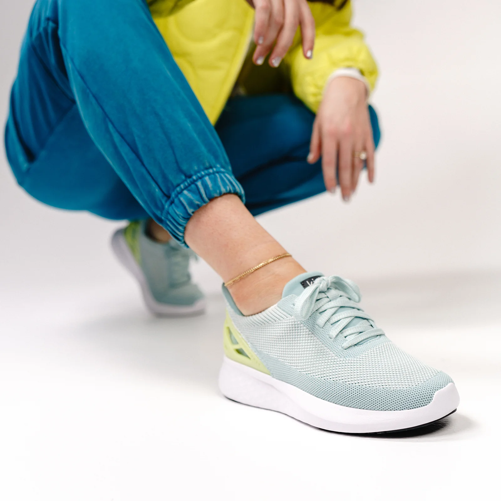 Kizik Athens Sneaker (Unisex) - Surf Spray/Shadow Lime - Image 5