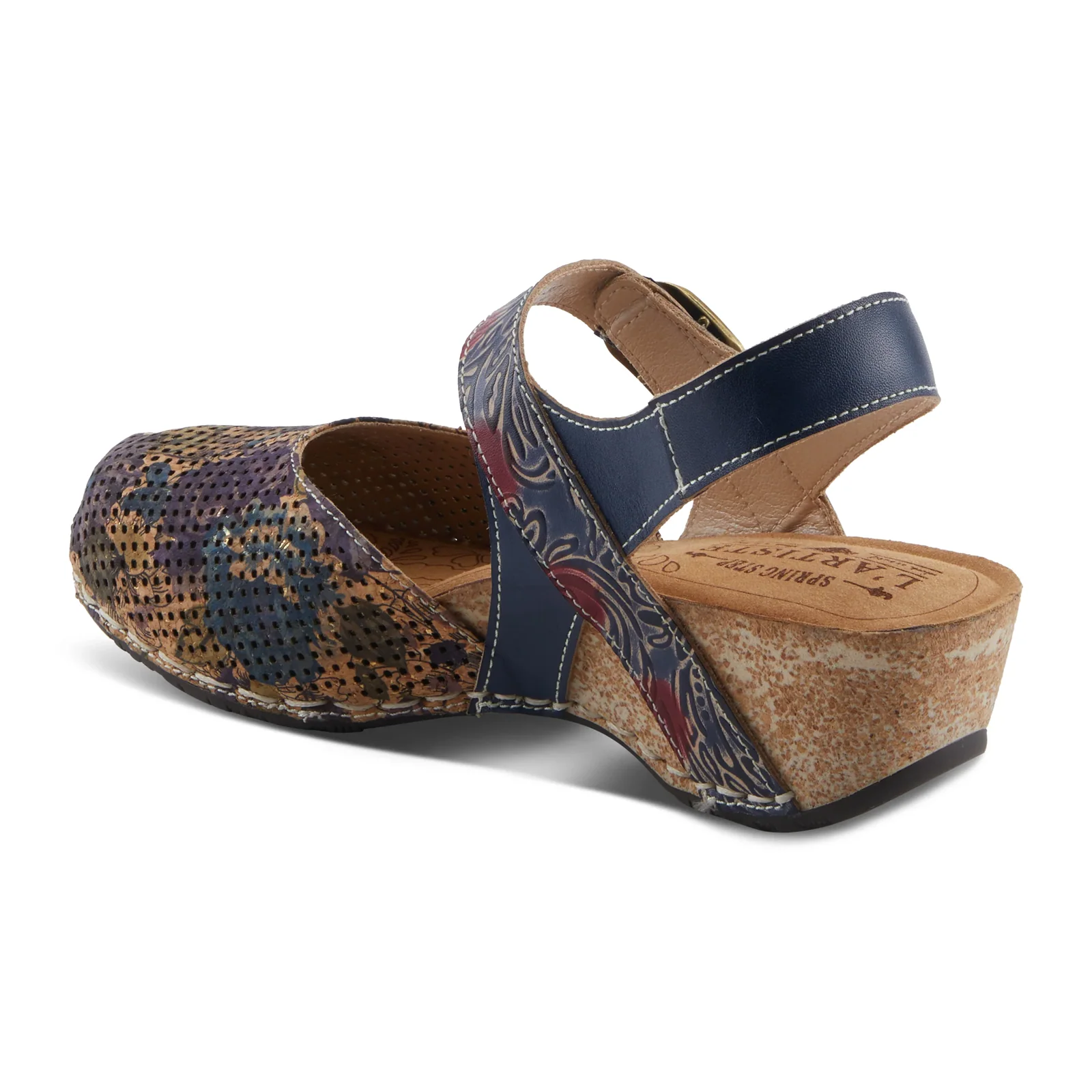 L'Artiste Koraline Wedge Sandal (Women) - Navy Multi - Image 4