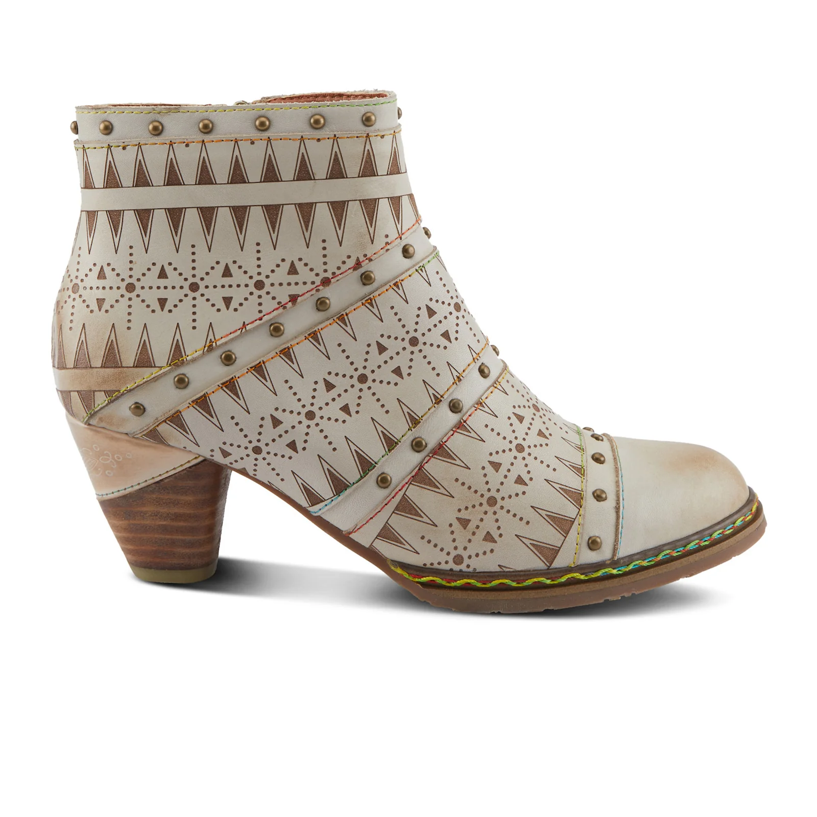 L'Artiste Niobe Heeled Ankle Boot (Women) - Beige Multi