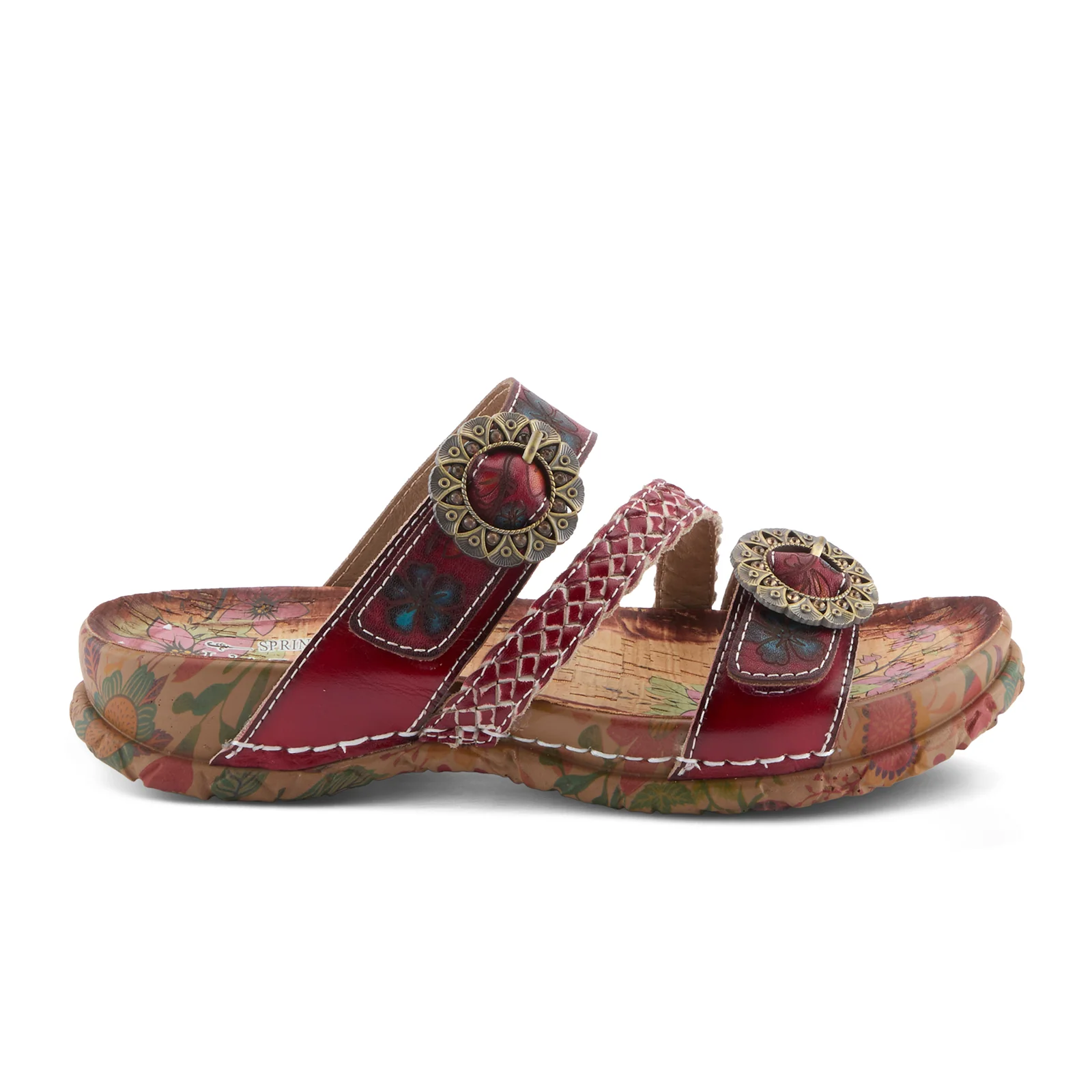L'Artiste Ontheroad Slide Sandal (Women) - Dark Red Multi