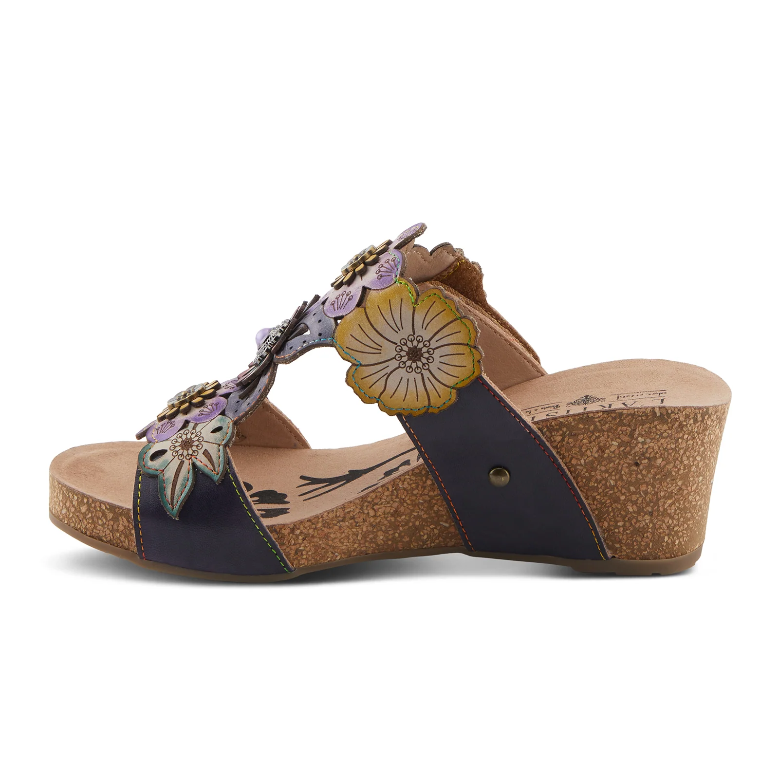 L'Artiste Prettypetals Wedge Sandal (Women) - Navy Multi - Image 2
