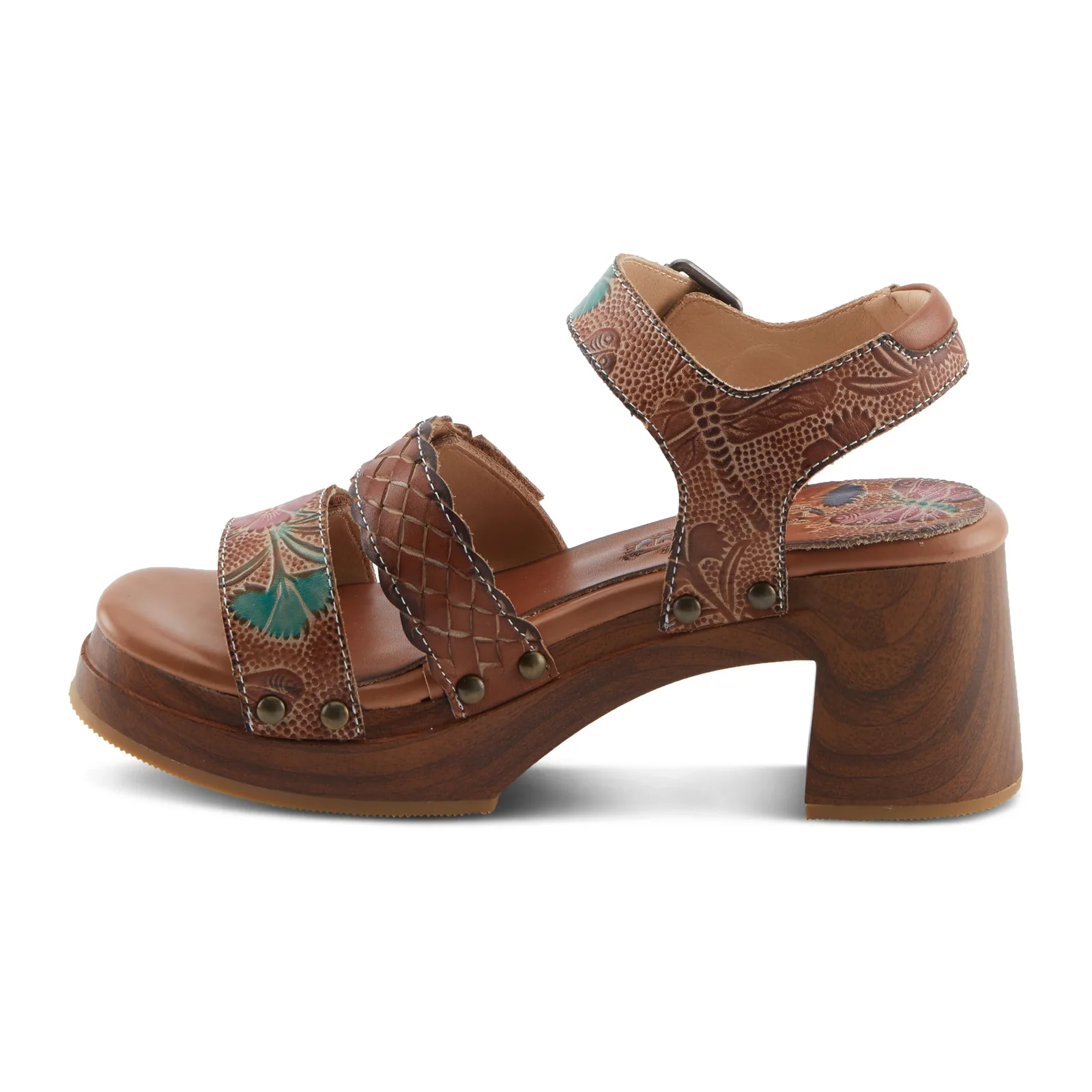 L'Artiste Retropel Wedge Sandal (Women) - Brown Multi - Image 2
