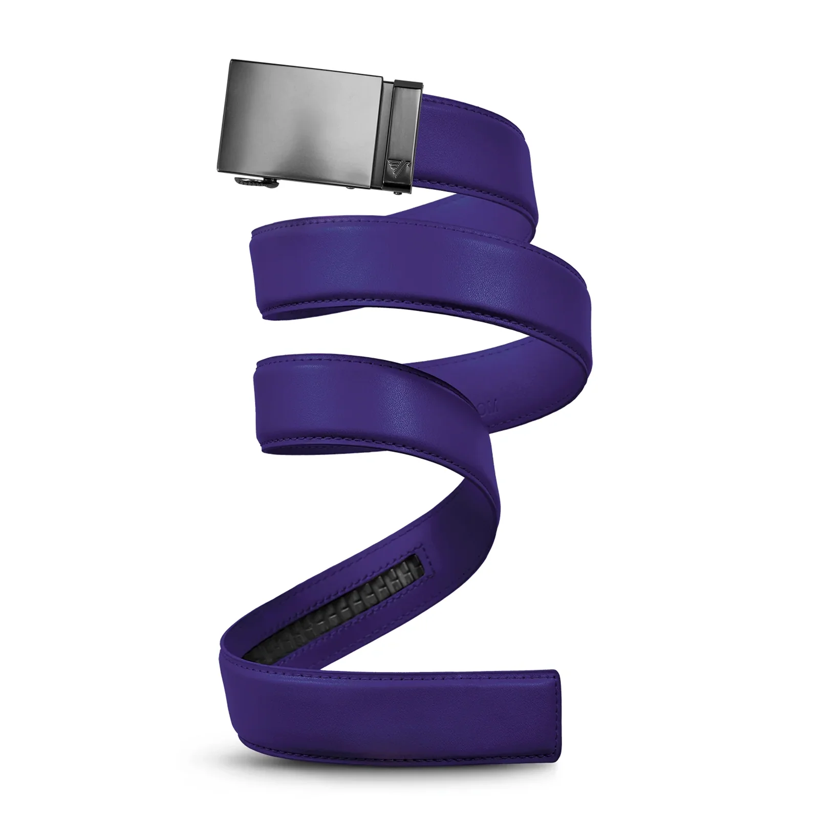 Mission Belts Leather Belt (Men) - Gun Metal/Purple Leather