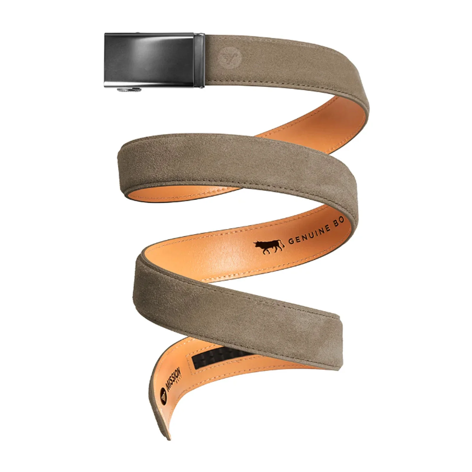 Mission Belts Suede Belt (Men) - Gunmetal/Taupe Suede