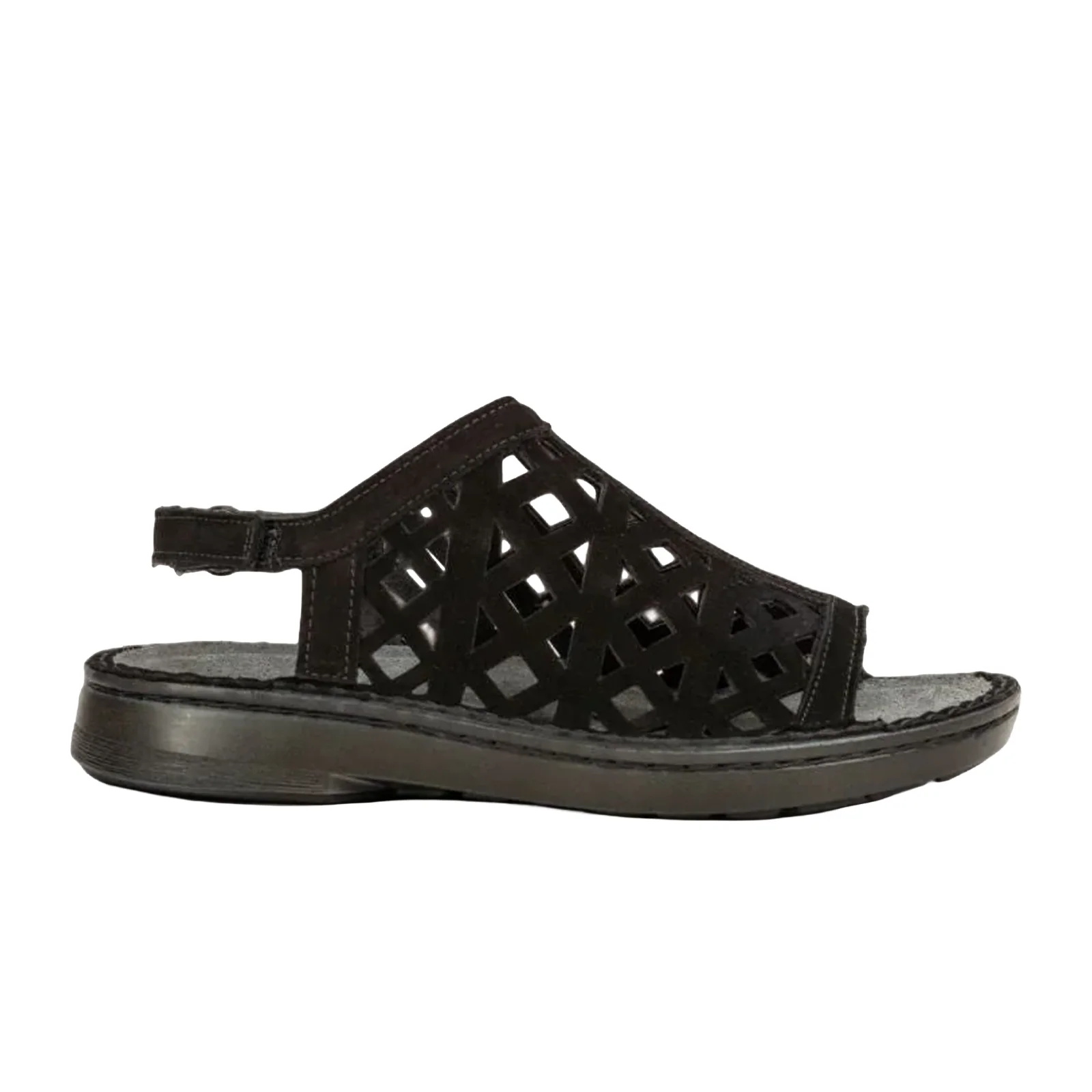 Naot Amadora Sling Sandal (Women) - Black Velvet Nubuck