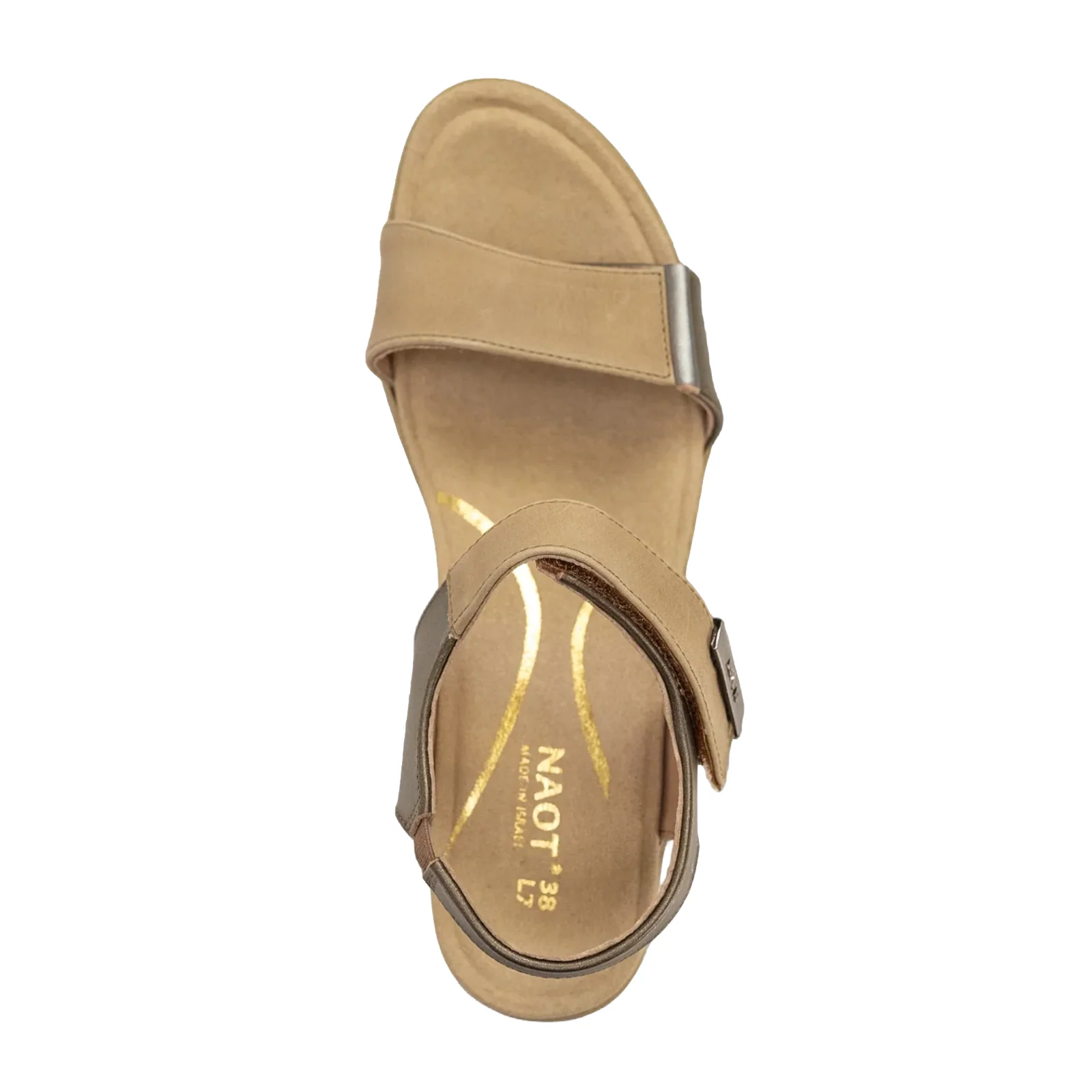 Naot Intact Heeled Sandal (Women) - Khaki Beige/Pewter/Mirror - Image 4