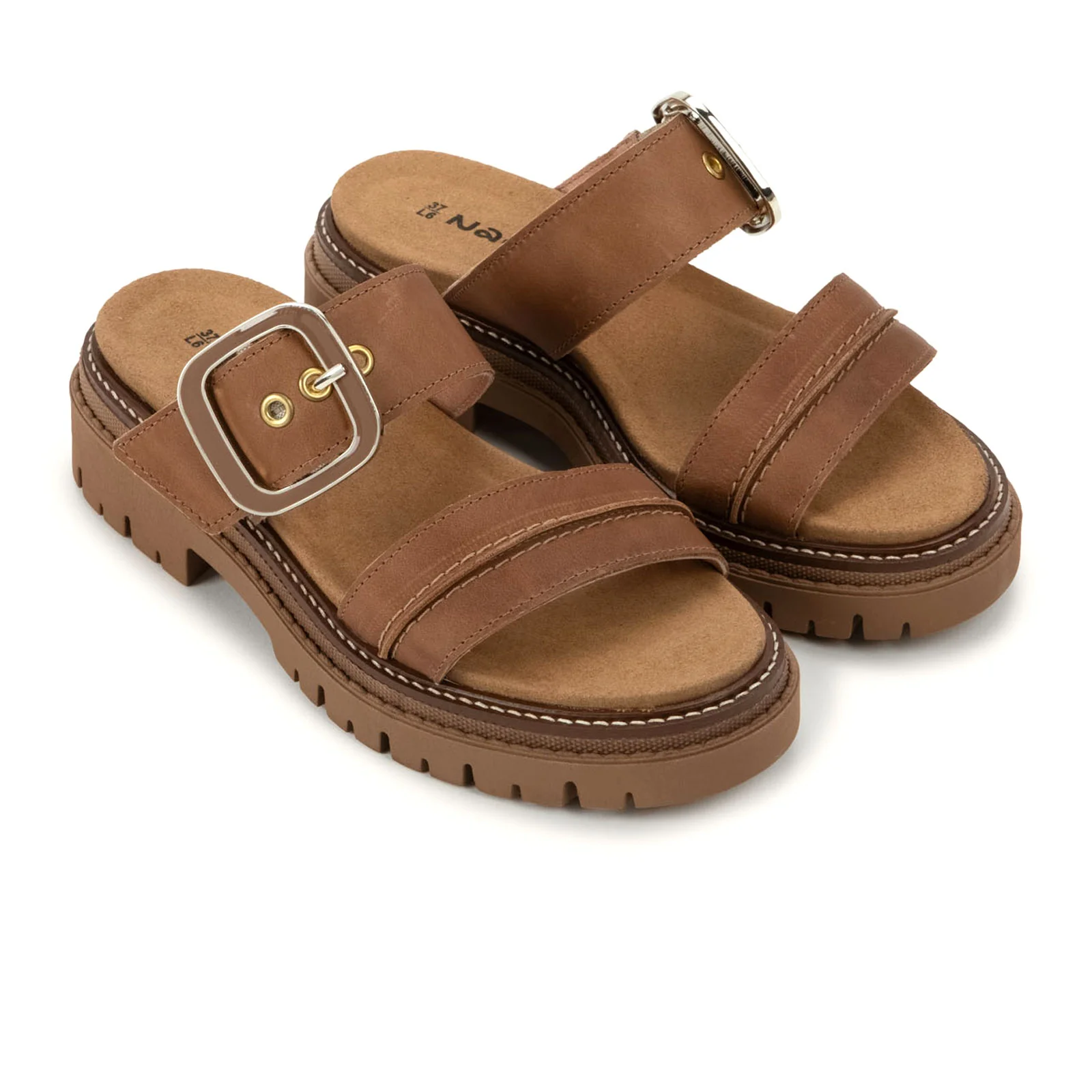 Naot Mulberry Slide Sandal (Women) - Latte Brown Leather - Image 4
