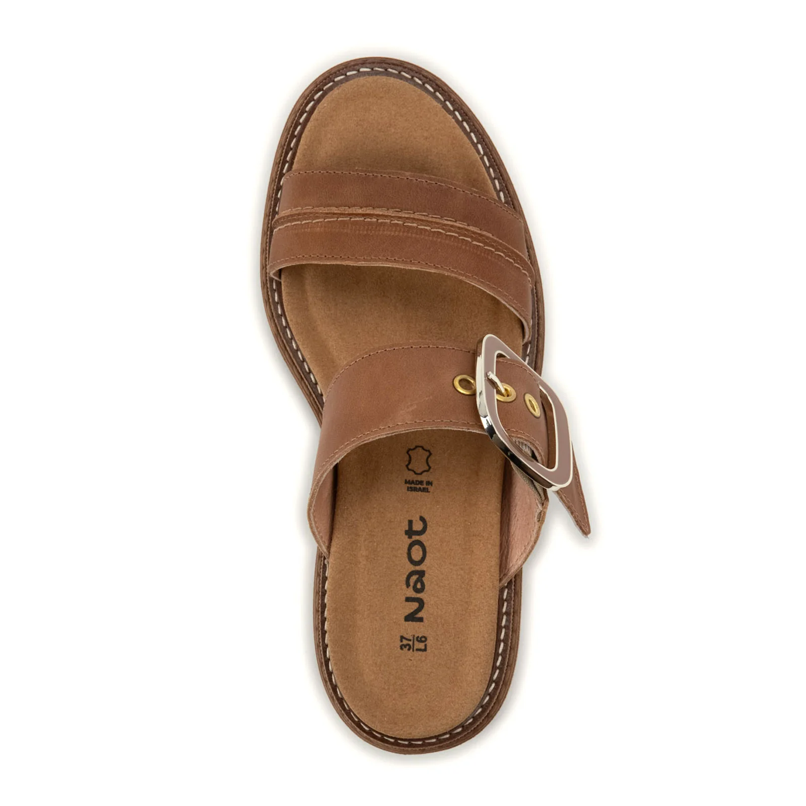 Naot Mulberry Slide Sandal (Women) - Latte Brown Leather - Image 5