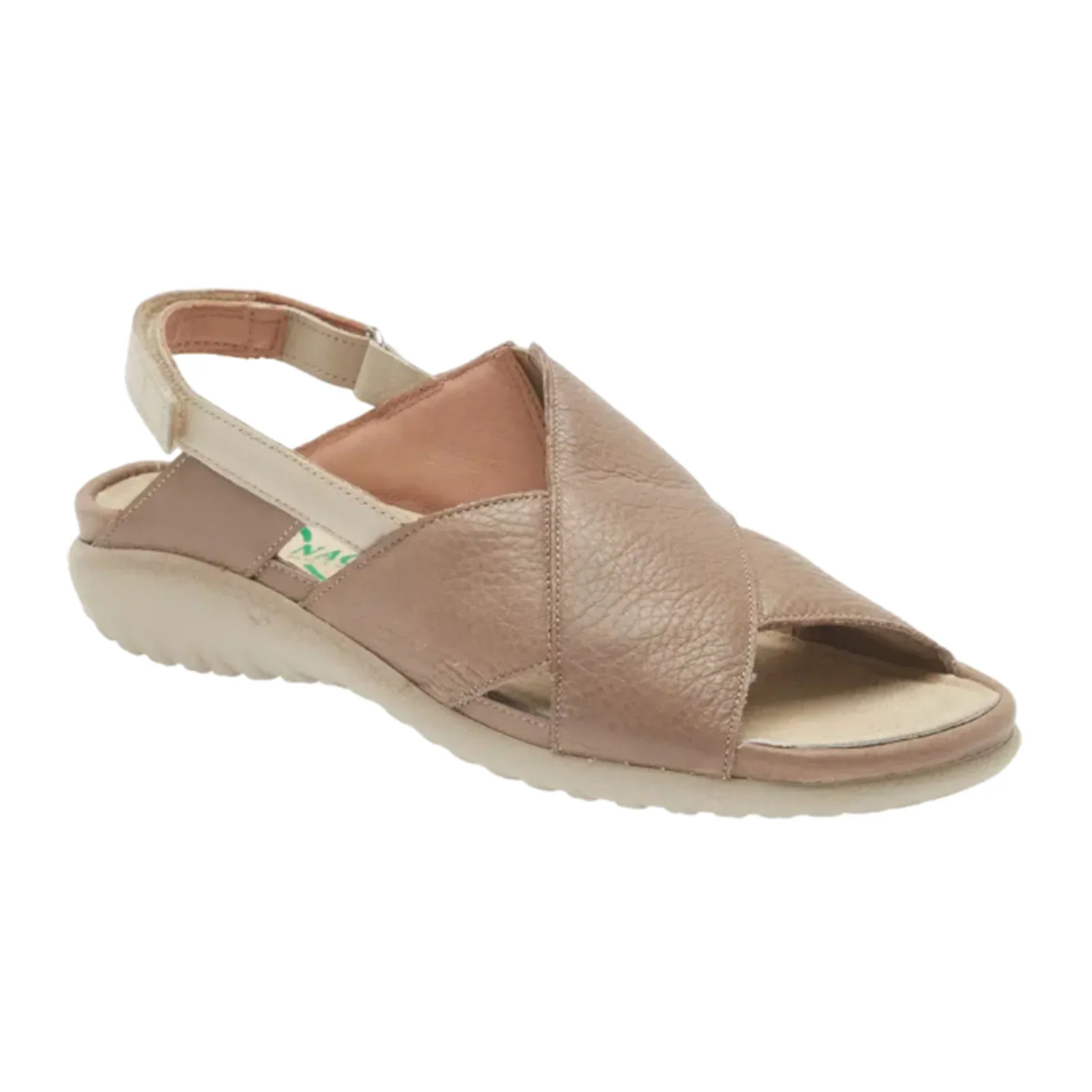 Naot Niho Backstrap Sandal (Women) - Soft Stone Leather/Soft Ivory Leather