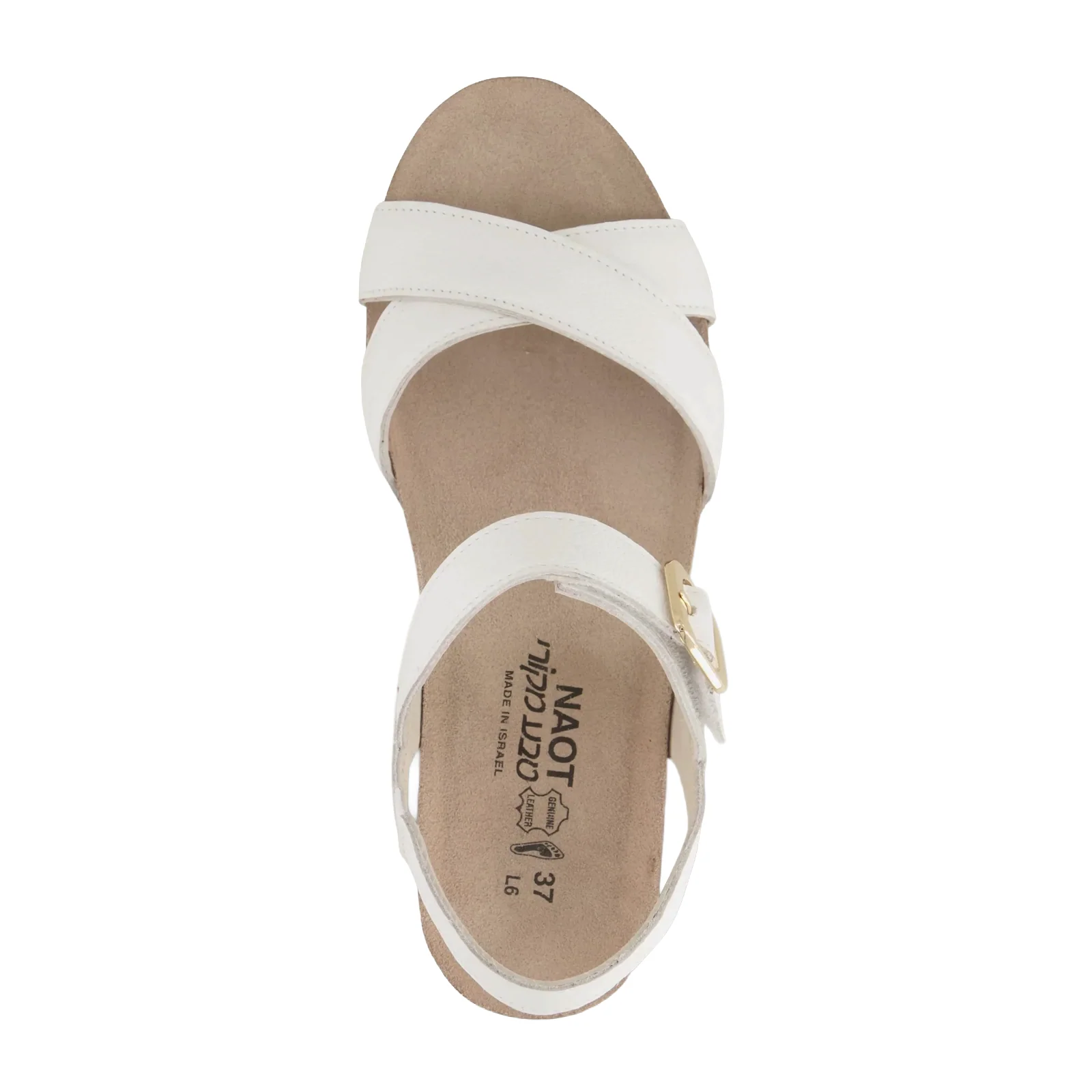 Naot Throne Wedge Sandal (Women) - Soft White Leather - Image 4
