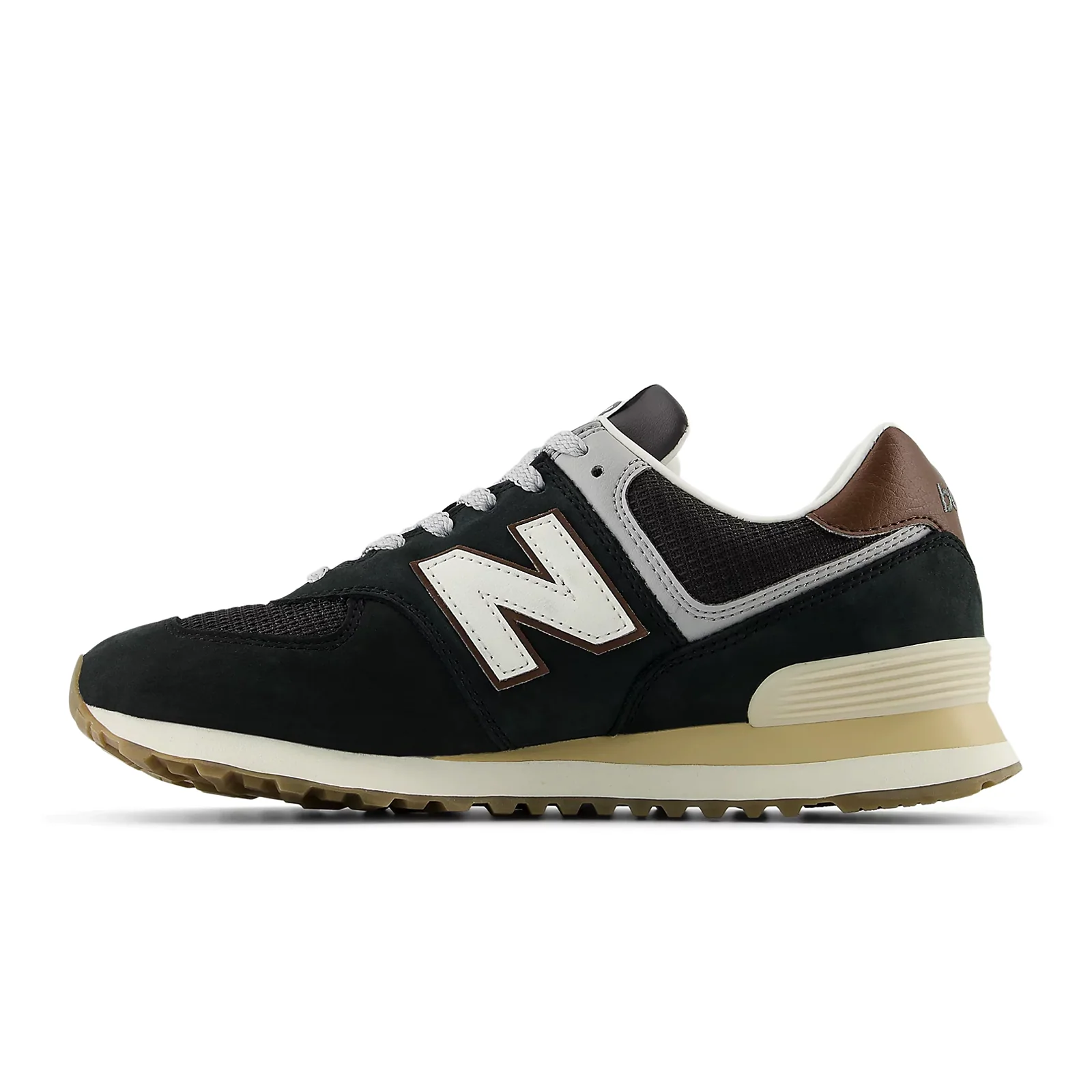 New Balance 574 Sneaker (Unisex) - Brown/Dark Silver Metallic - Image 2
