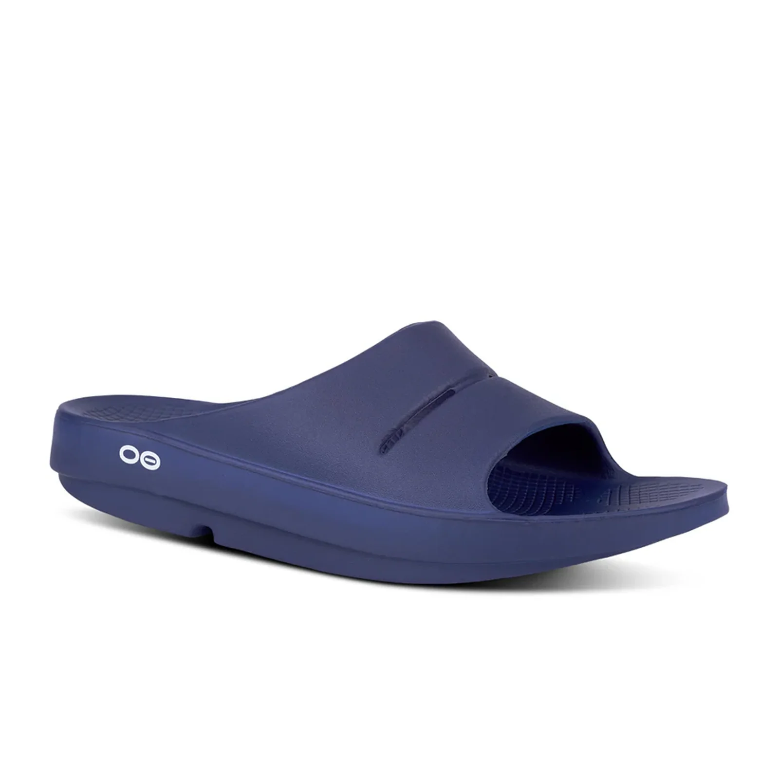 Oofos OOahh Slide Sandal (Unisex) - Navy