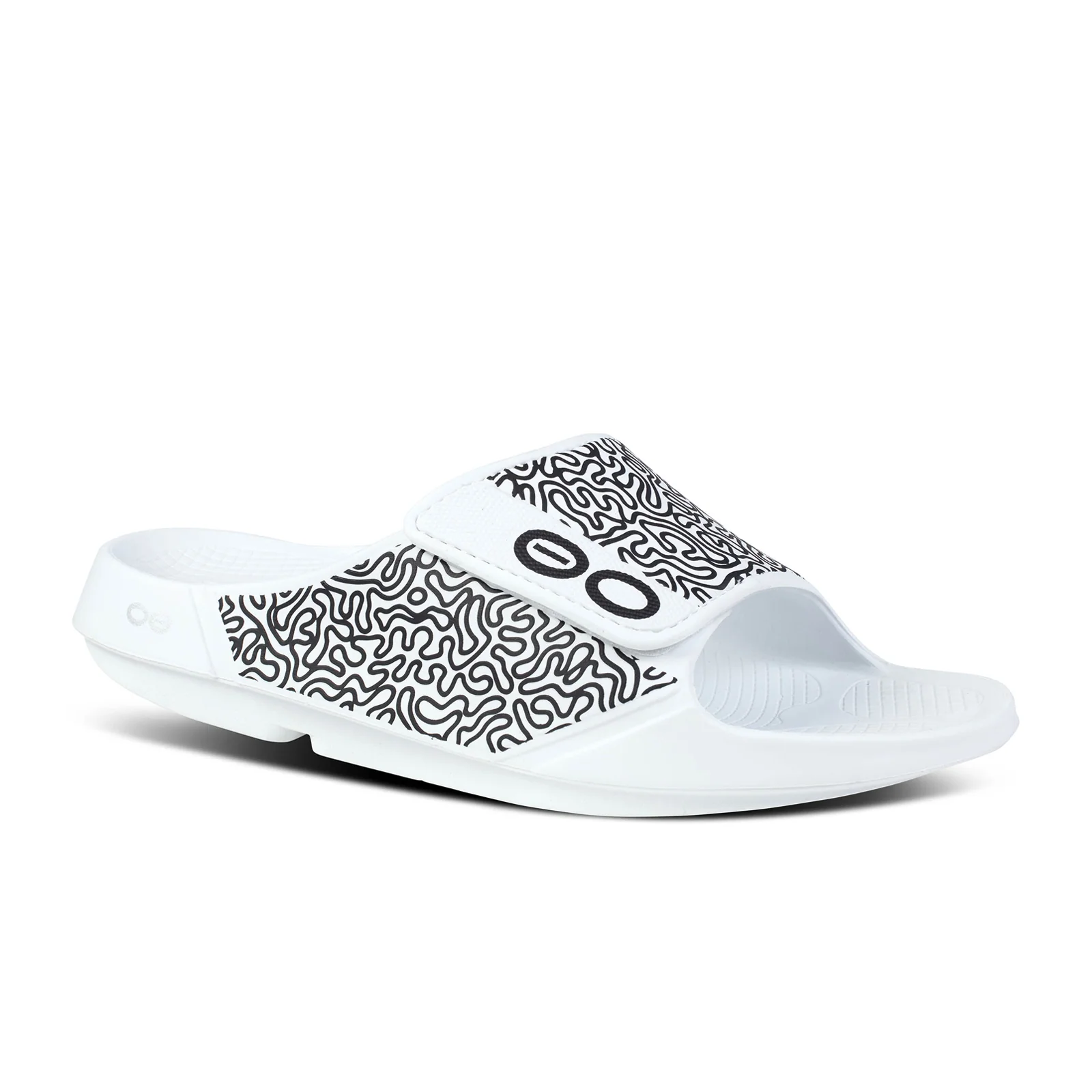 Oofos Ooahh Sport Flex Limited Slide Sandal (Unisex) - White Labyrinth