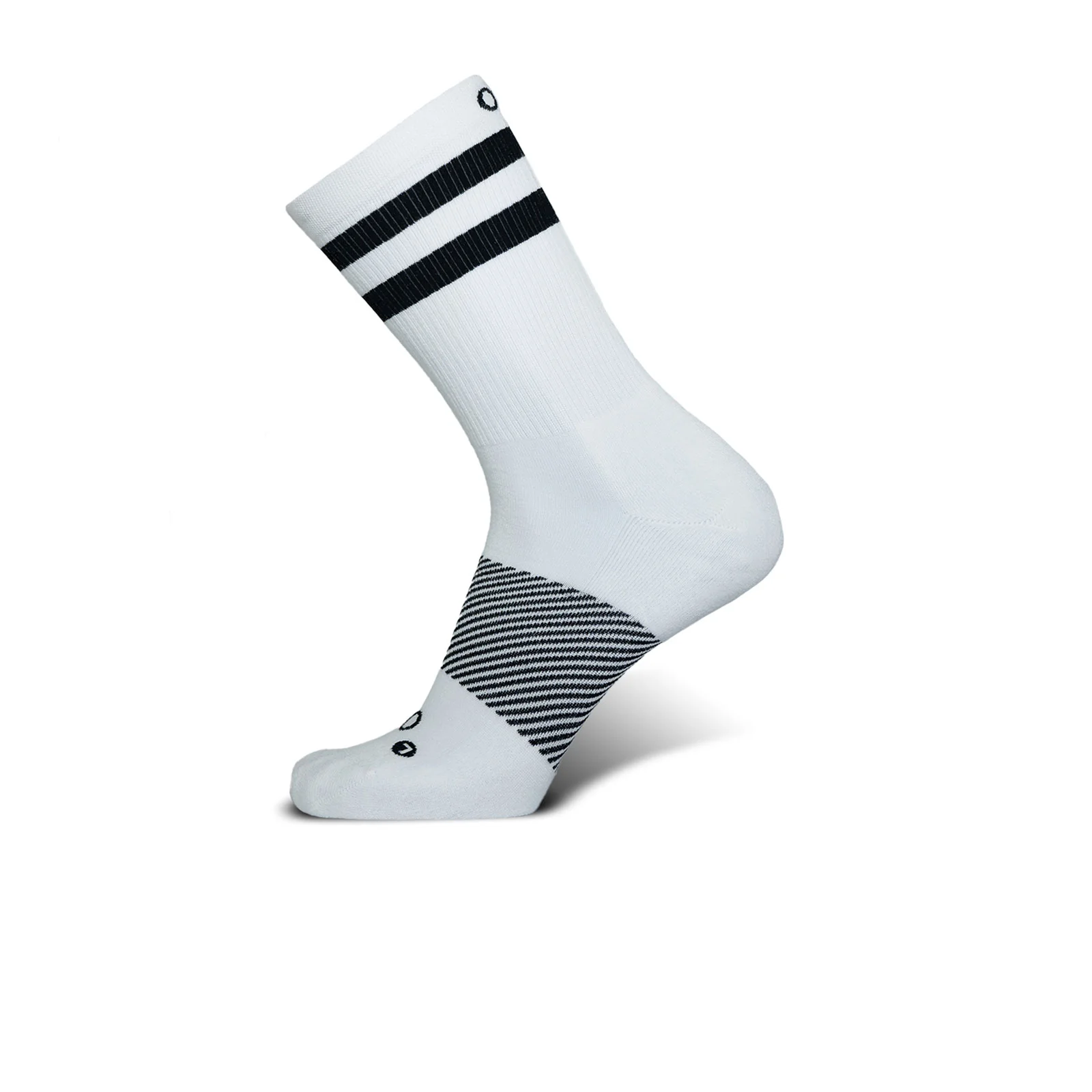 OS1st Wicked Comfort Crew Sock (Unisex) - White/Black Stripes - Image 2