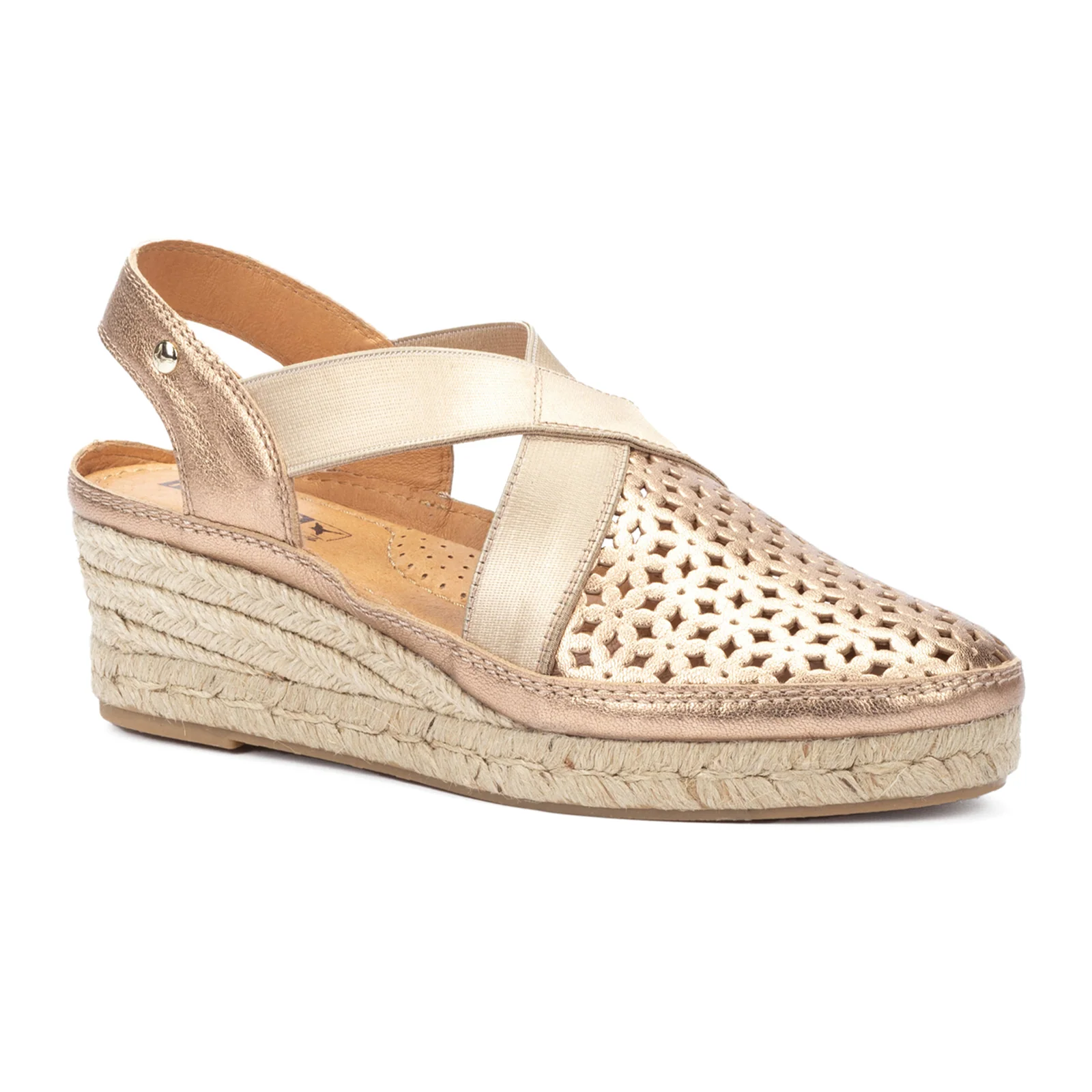 Pikolinos Benidorm W4A-1546 Wedge Sandal (Women) - Champagne - Image 2