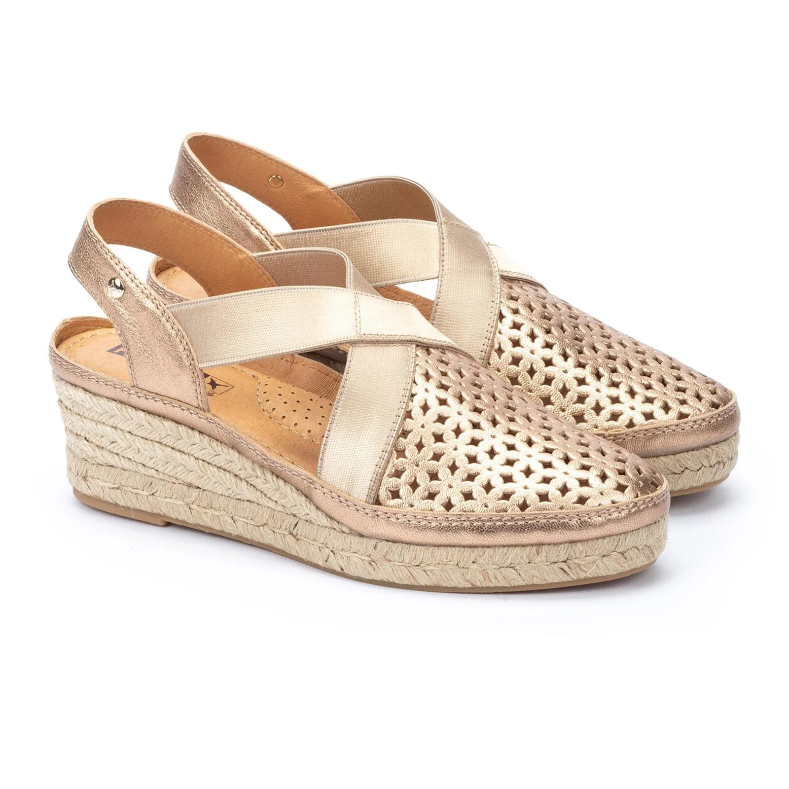 Pikolinos Benidorm W4A-1546 Wedge Sandal (Women) - Champagne - Image 6
