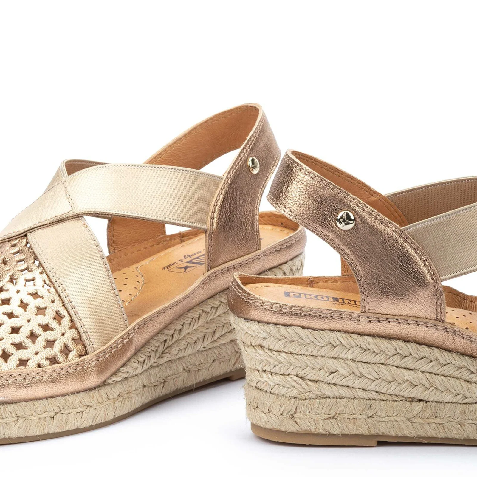 Pikolinos Benidorm W4A-1546 Wedge Sandal (Women) - Champagne - Image 7