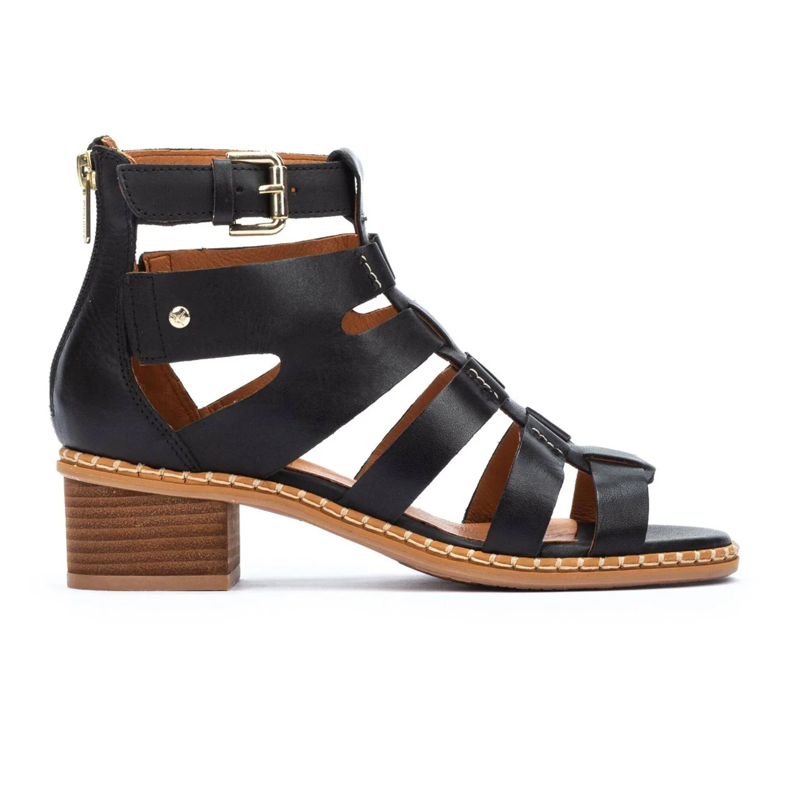 Pikolinos Blanes W3H-1823 Heeled Sandal (Women) - Black Leather