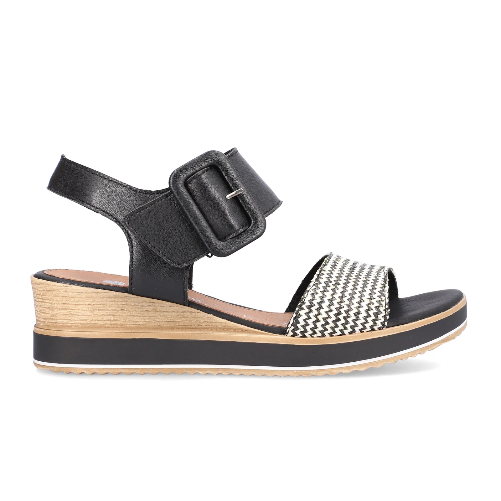 Remonte Jerilyn 53 Wedge Sandal (Women) - Schwarz-Crema/Schwarz Siradial Lugano