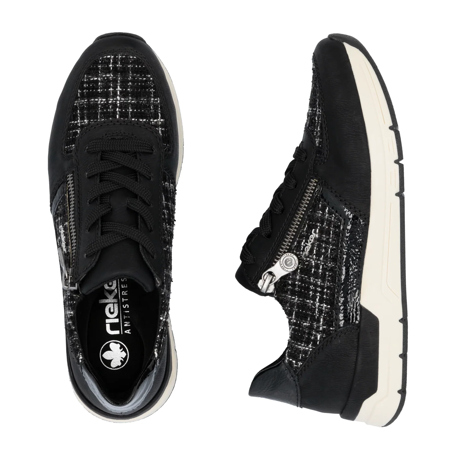 Rieker Destiny 02 Sneaker (Women) - Schwarz/Schwarz Weiss - Image 5