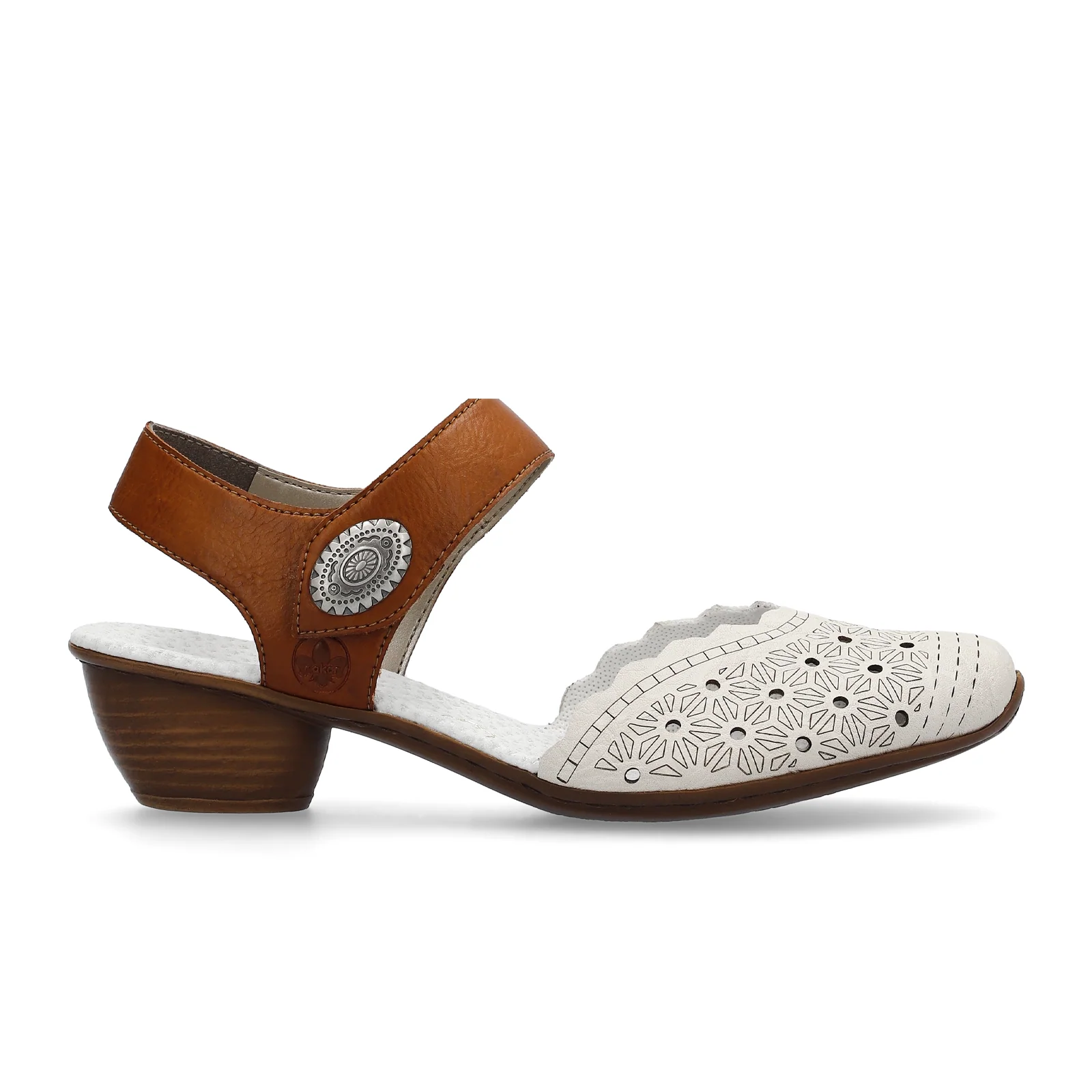 Rieker Mirjam 03 Heeled Sandal (Women) - Cream/Cayenne